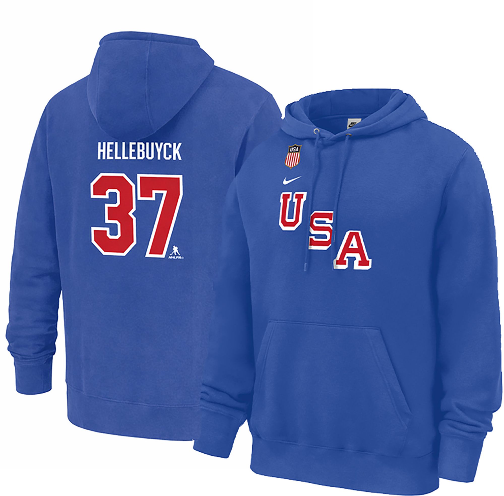 Nike Adult Team USA Connor Hellebuyck #37 Pullover Hoodie