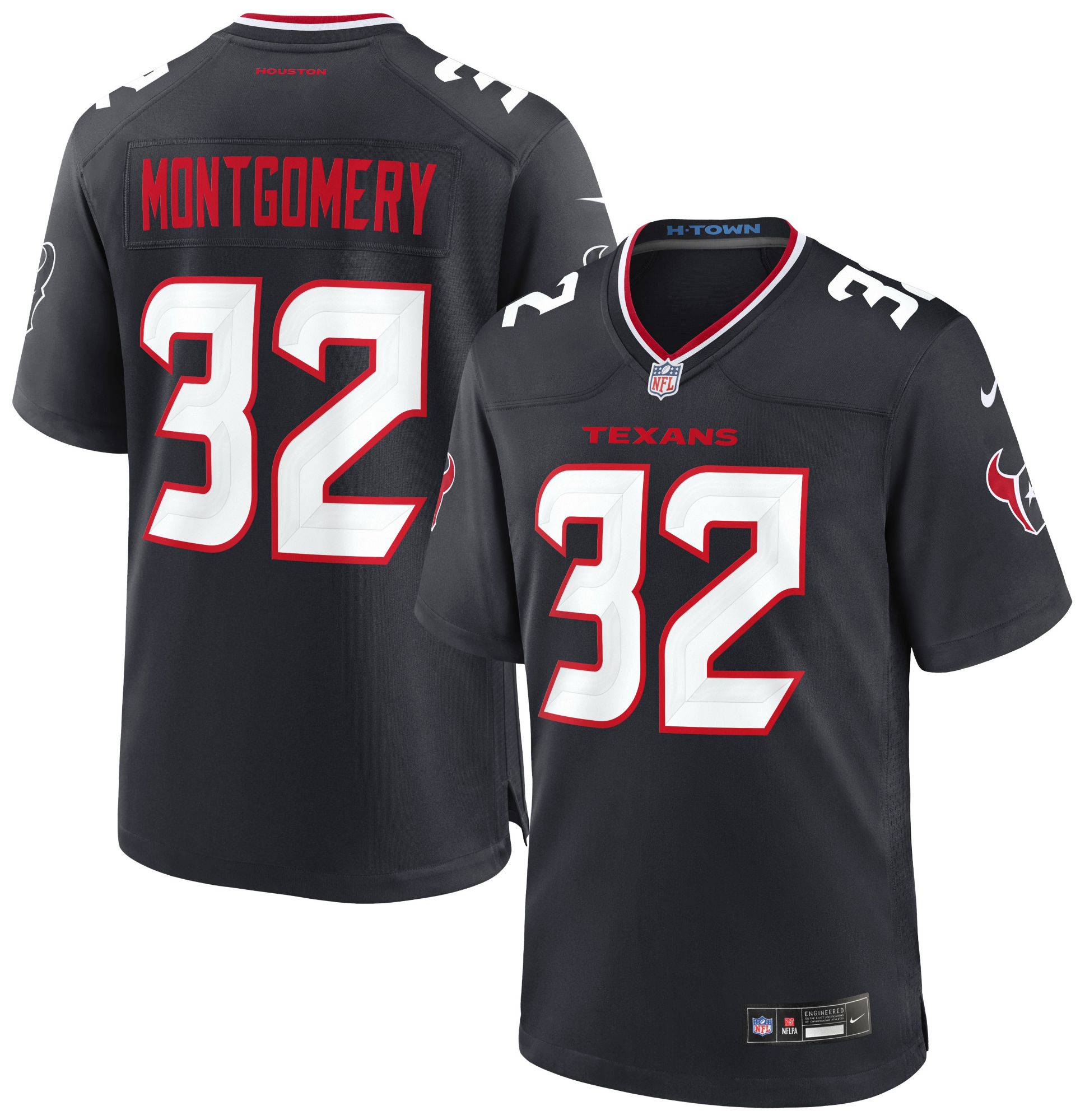 Nike Men's Houston Texans Navy David Montgomery #32 Game Jersey