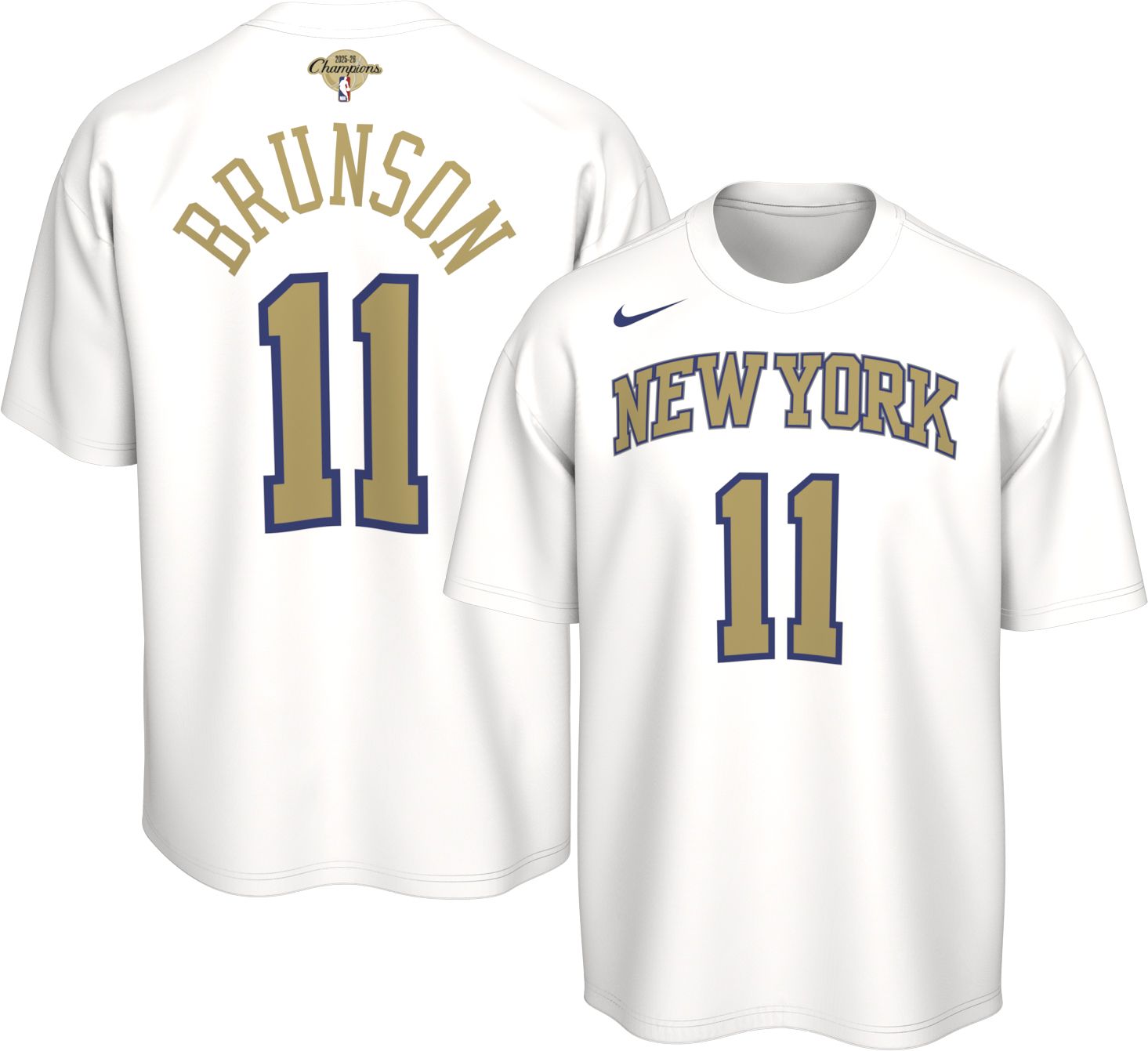 Nike Adult New York Knicks Jalen Brunson Trophy Ring Banner T-Shirt, Men's