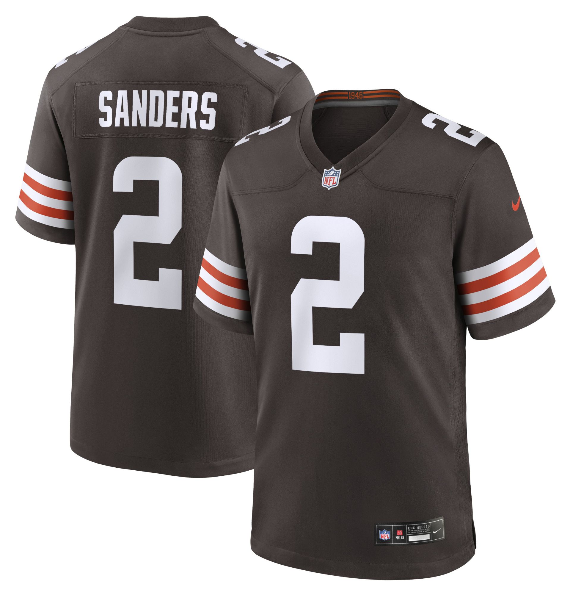 Nike Men's Cleveland Browns Shedeur Sanders #2 Brown Home Game Jersey