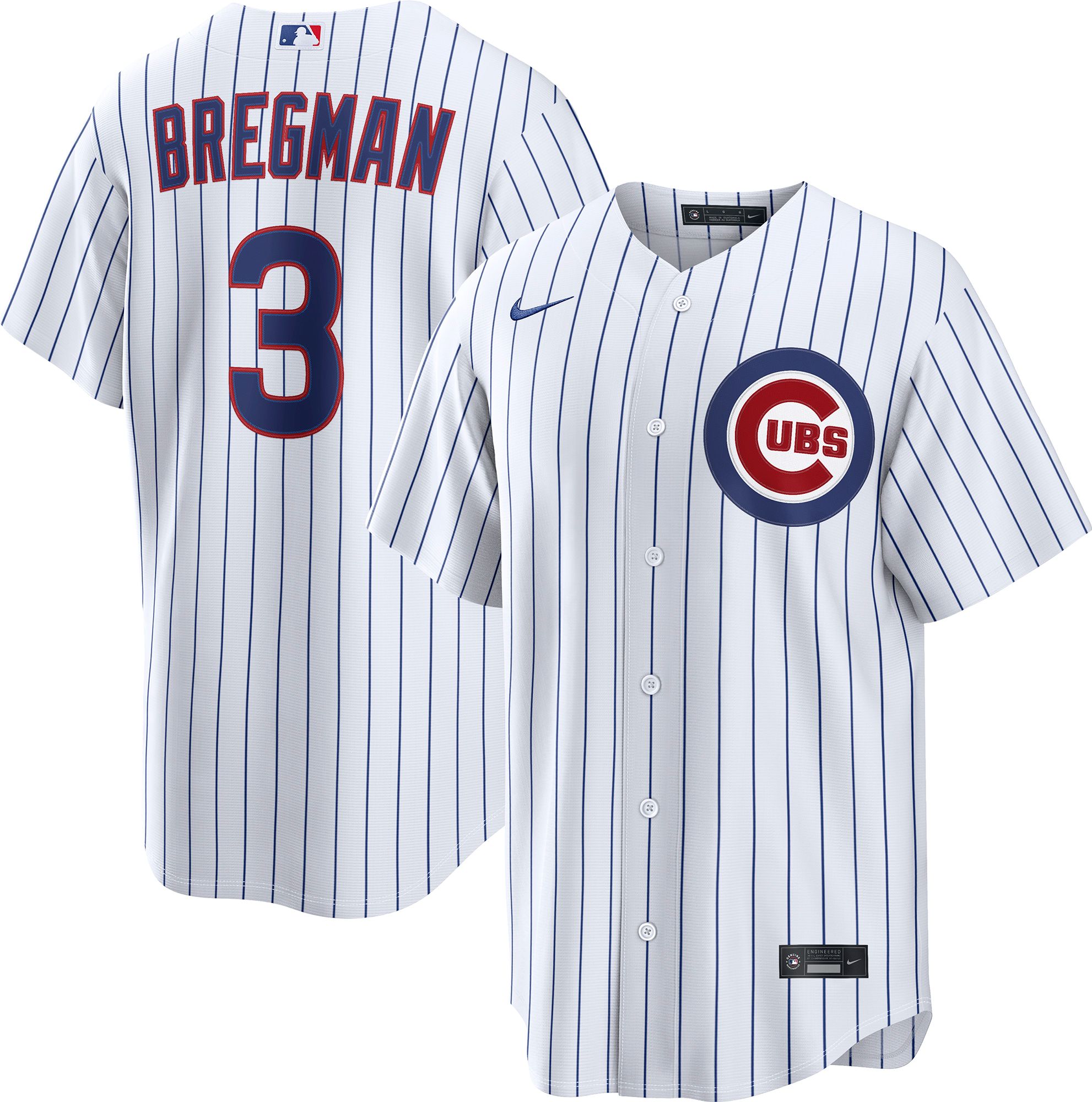 Nike Men's Chicago Cubs Alex Bregman #3 White Home Replica Jersey