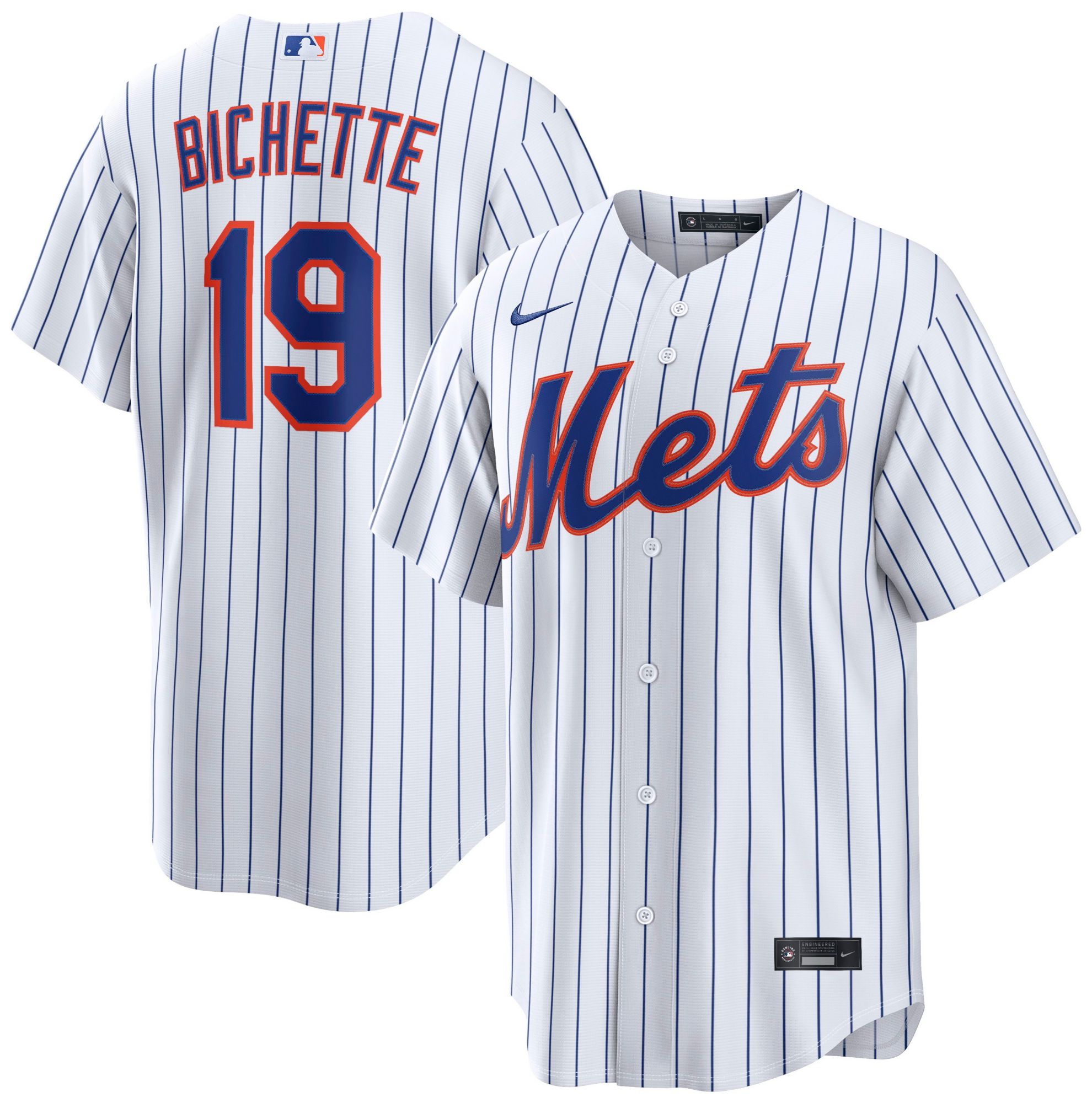 Nike Men's New York Mets White Bo Bichette #19 Home Replica Jersey