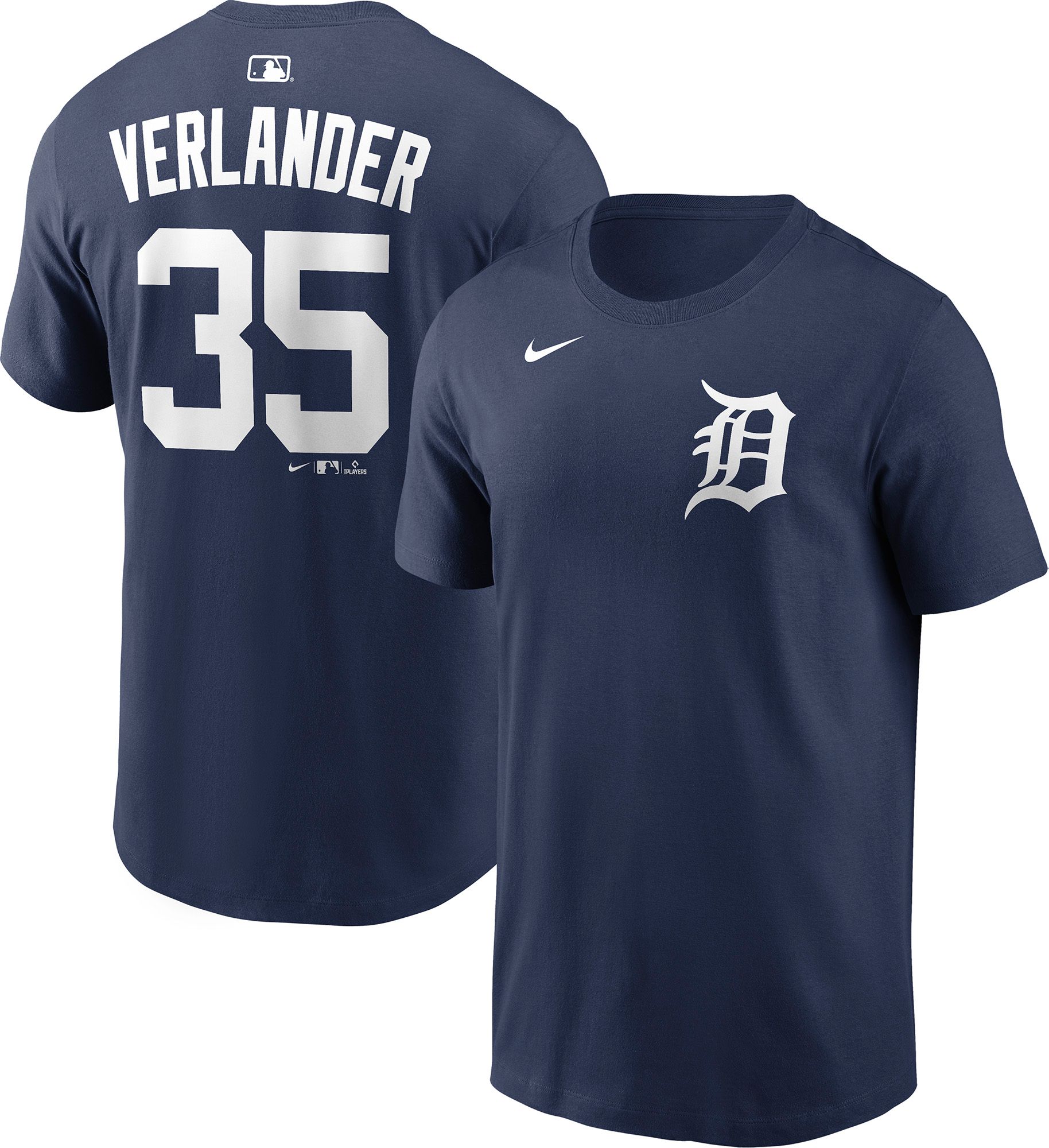 Nike Men's Detroit Tigers Navy Justin Verlander #35 T-Shirt