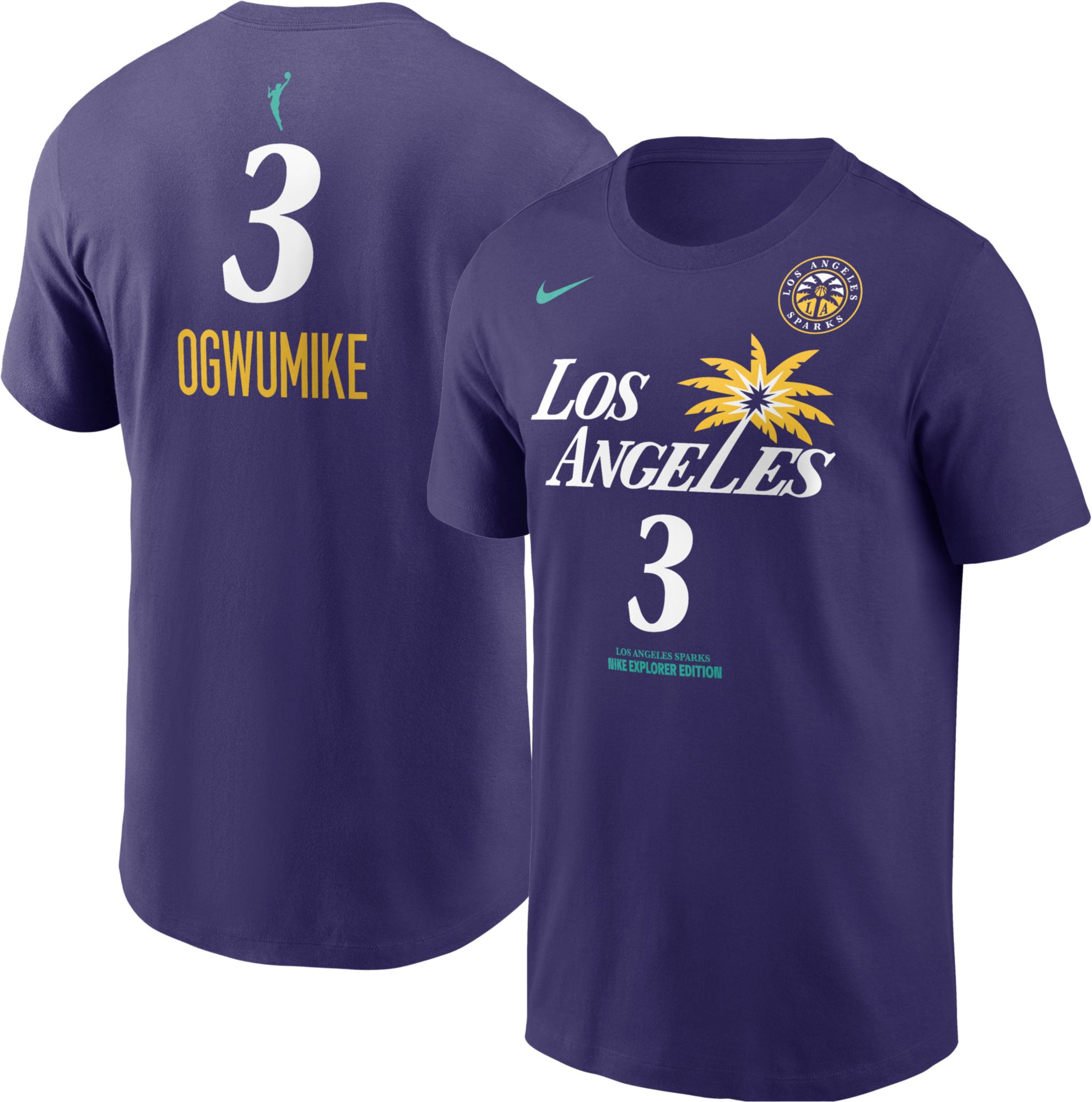 Nike Men's Los Angeles Sparks Nneka Ogwumike #3 Purple T-Shirt