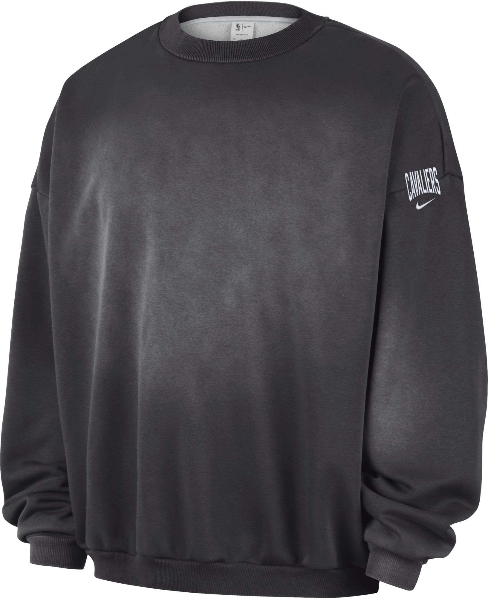 Nike Adult Cleveland Cavaliers Worn With Obsession Standard Issue Travel Therma Fleece Crew Sweatshirt, Men's, XL, Gray