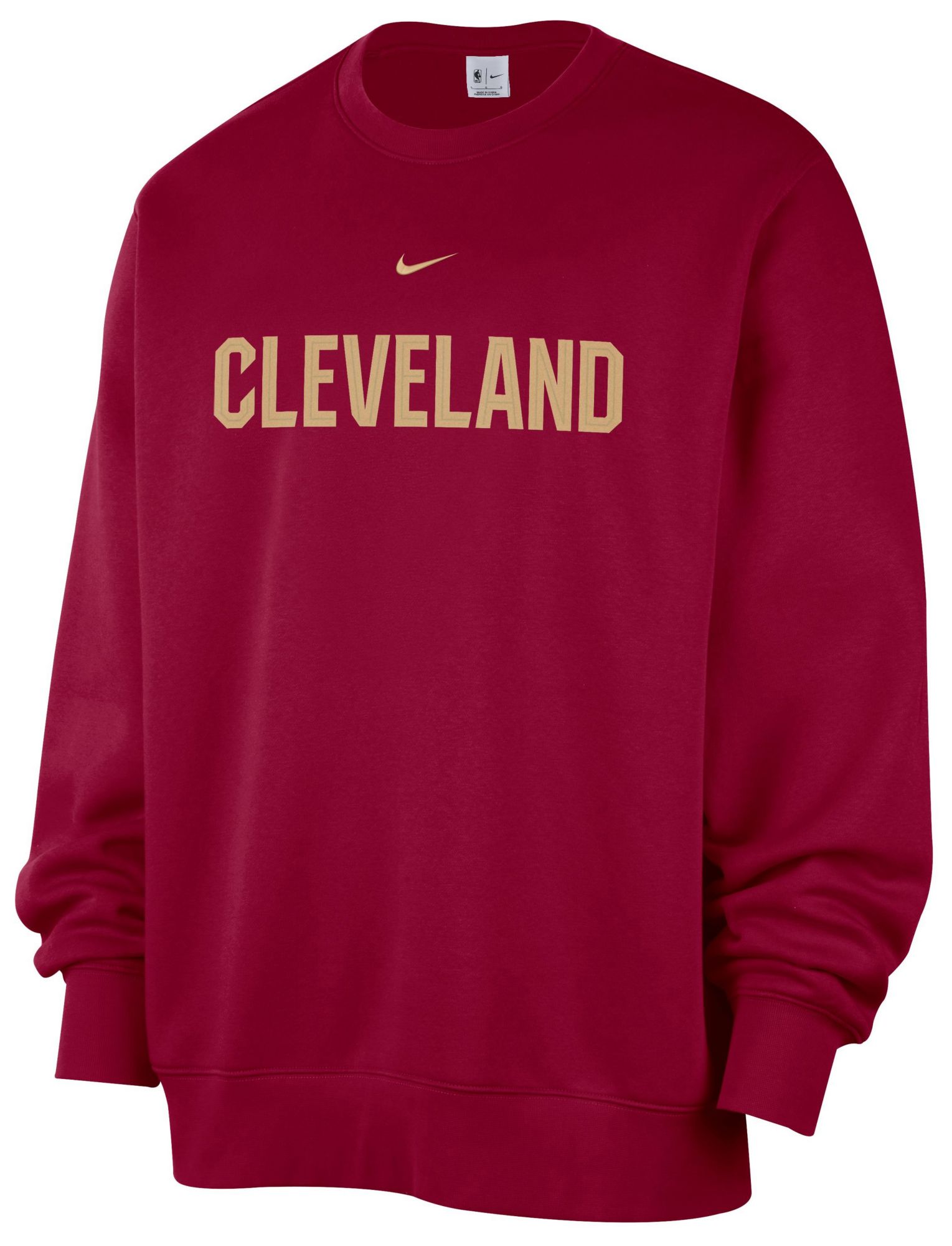 Nike Men's Cleveland Cavaliers Red Wordmark Club Crewneck Sweatshirt