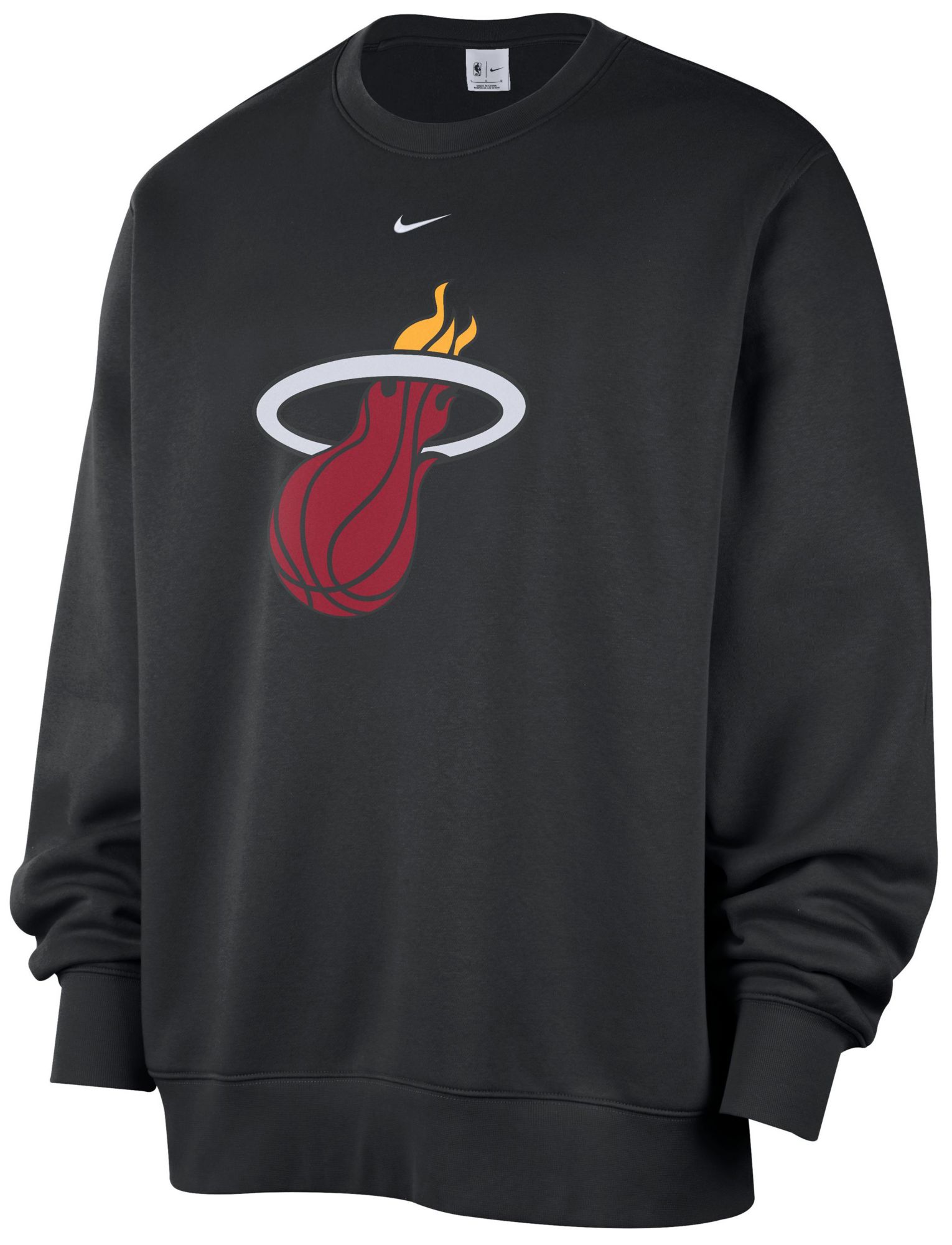 Nike Men's Miami Heat Black Club Crewneck Sweatshirt