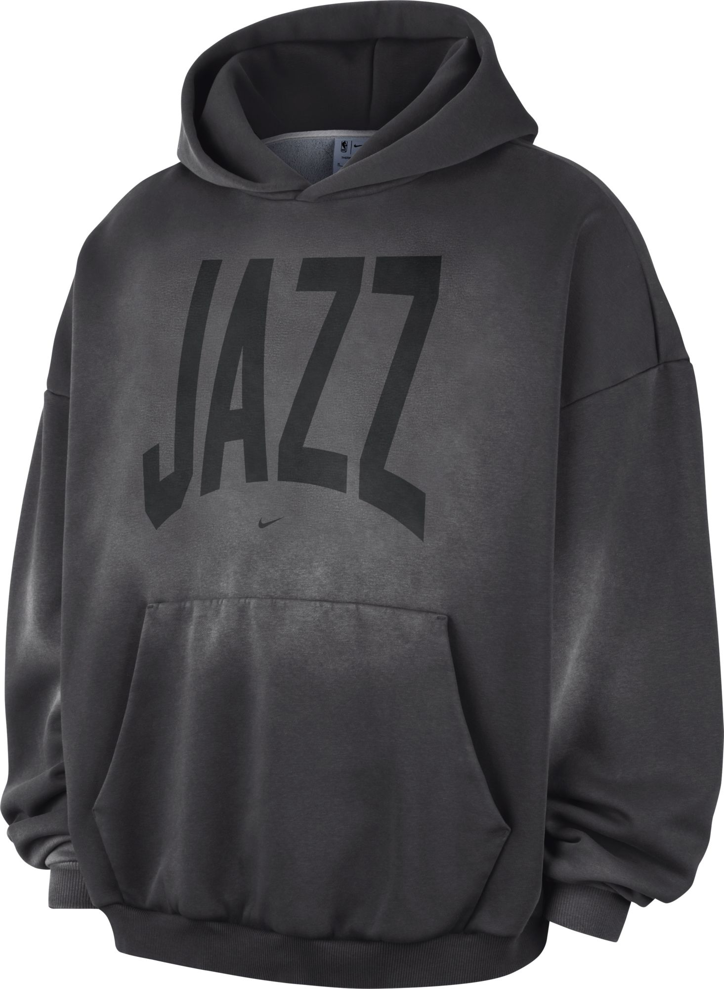 Nike Adult Utah Jazz Worn With Obsession Standard Issue Travel Therma Fleece Hoodie, Men's, Large, Gray