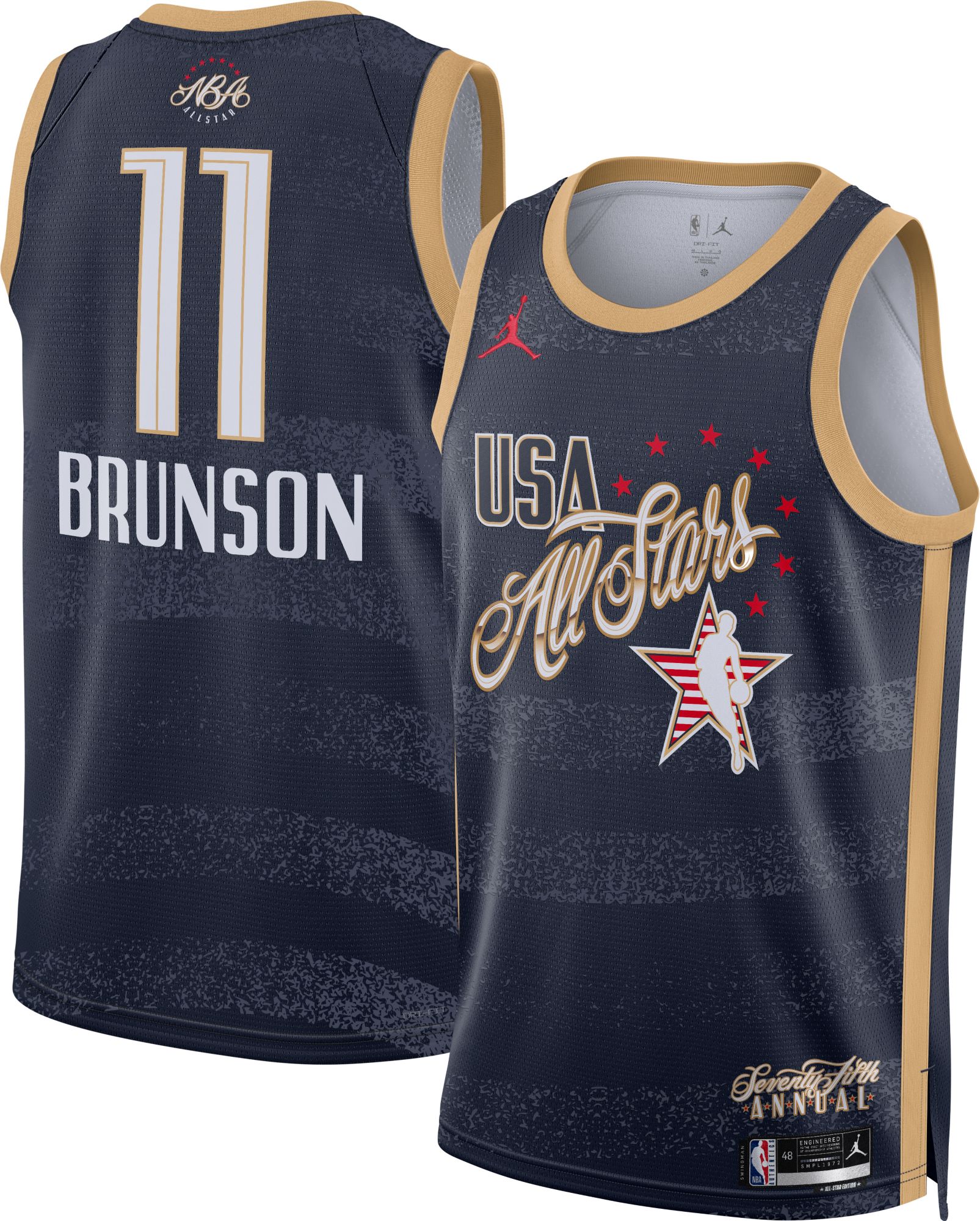 Jordan Adult 2025-26 NBA All-Star Game Jalen Brunson #11 Navy Swingman Jersey