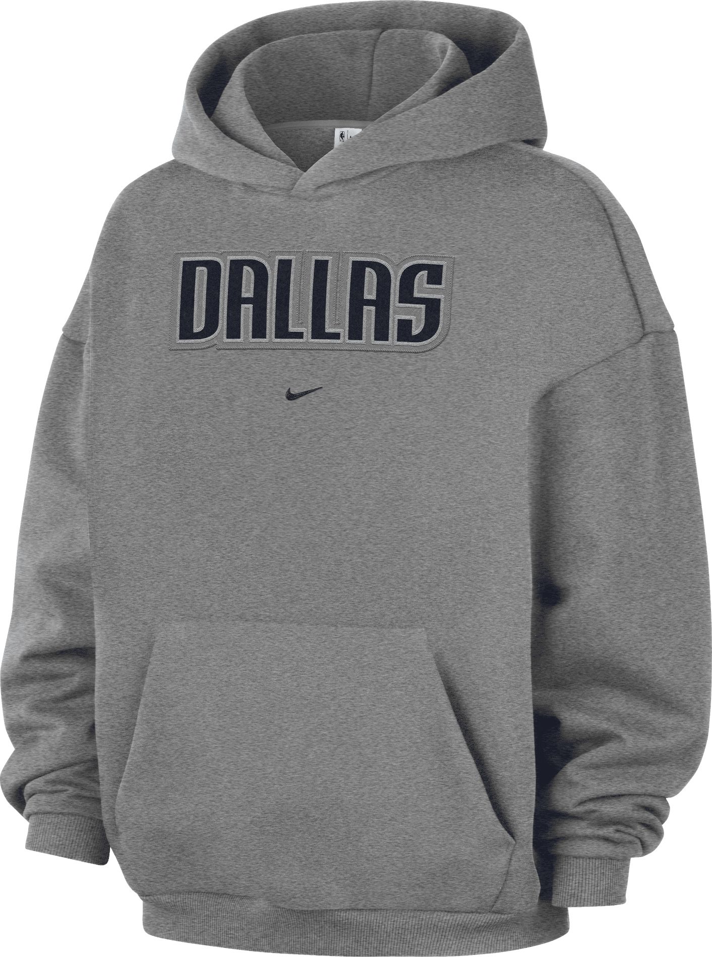 Nike Adult Dallas Mavericks Worn With Obsession Standard Issue Wordmark Hoodie, Men's, XXL, Gray