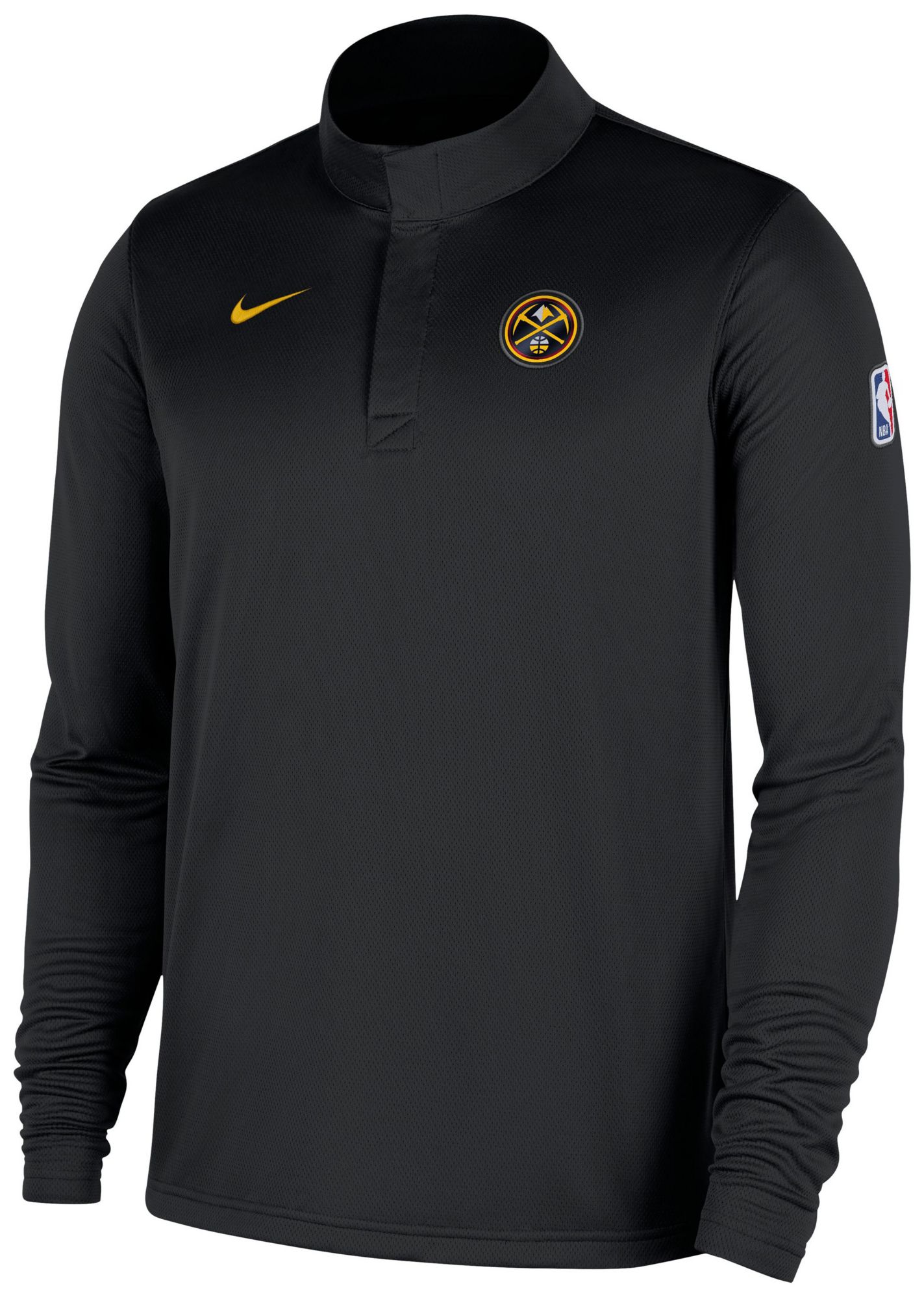 Nike Men's Denver Nuggets Black Long Sleeve 1/4 Zip Jacket
