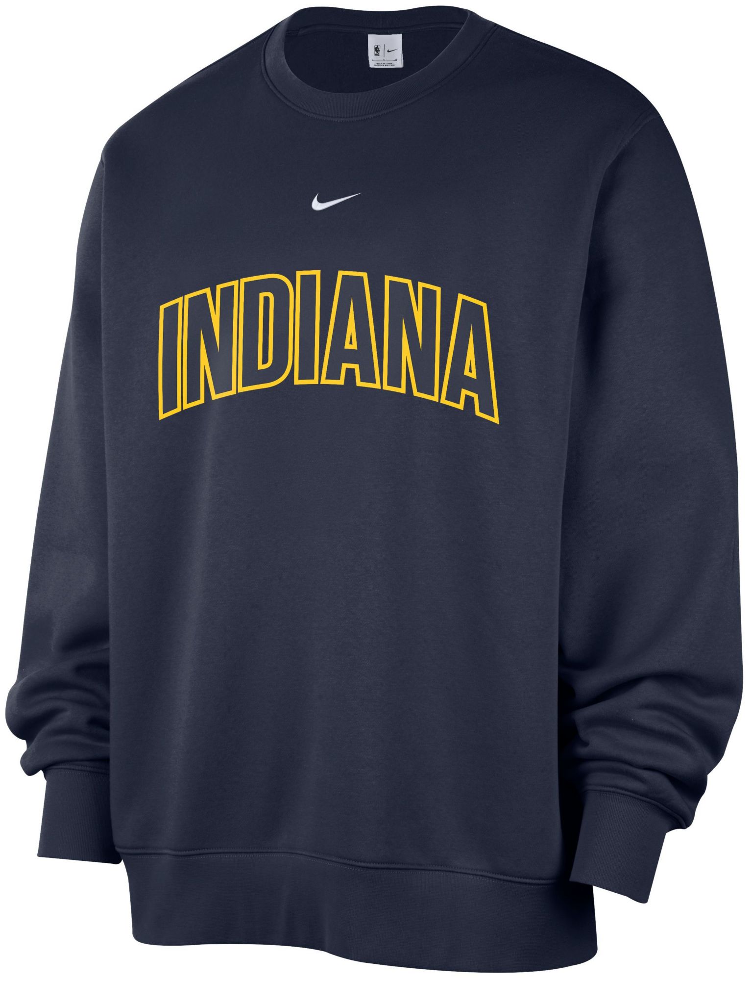 Nike Men's Indiana Pacers Navy Wordmark Club Crewneck Sweatshirt