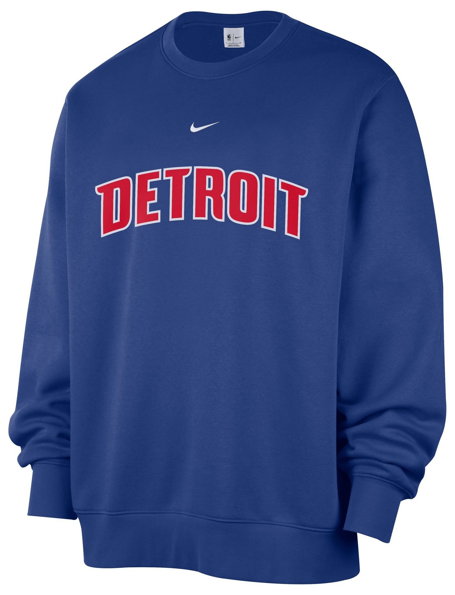 Nike Men's Detroit Pistons Blue Club Crewneck Sweatshirt