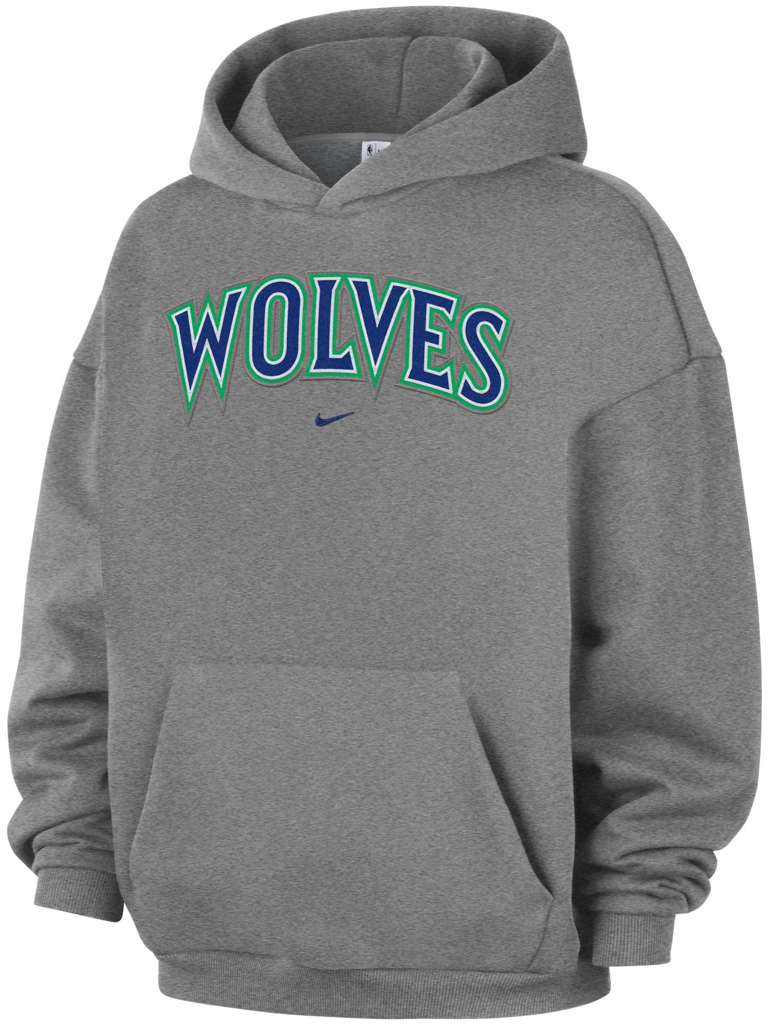 Nike Adult Minnesota Timberwolves Worn With Obsession Standard Issue Wordmark Hoodie, Men's, Medium, Gray