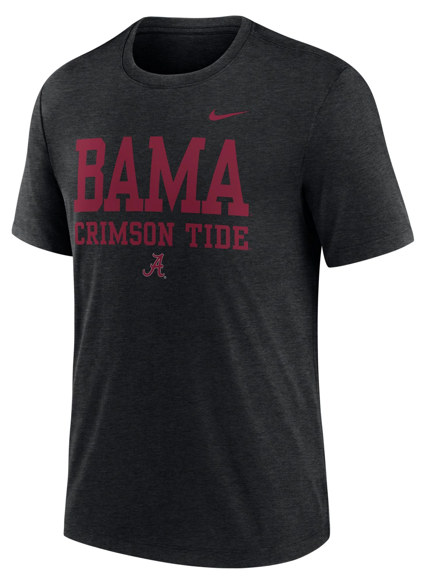 Nike Men's Alabama Crimson Tide Black Heather Triblend Stack T-Shirt