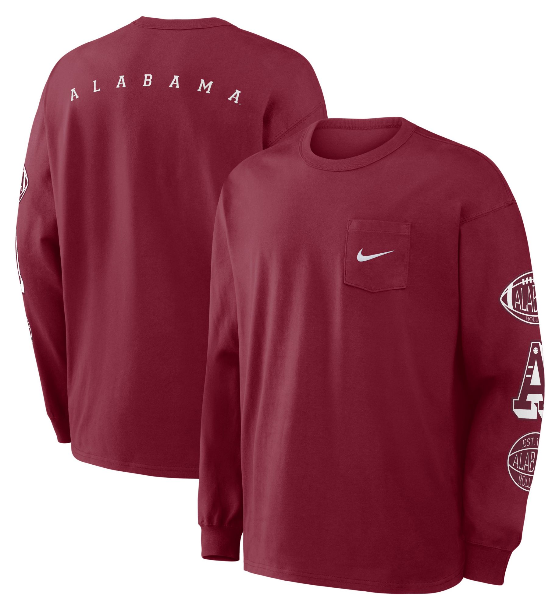 Nike Men's Alabama Crimson Tide Team Crimson Pocket Long Sleeve Shirt