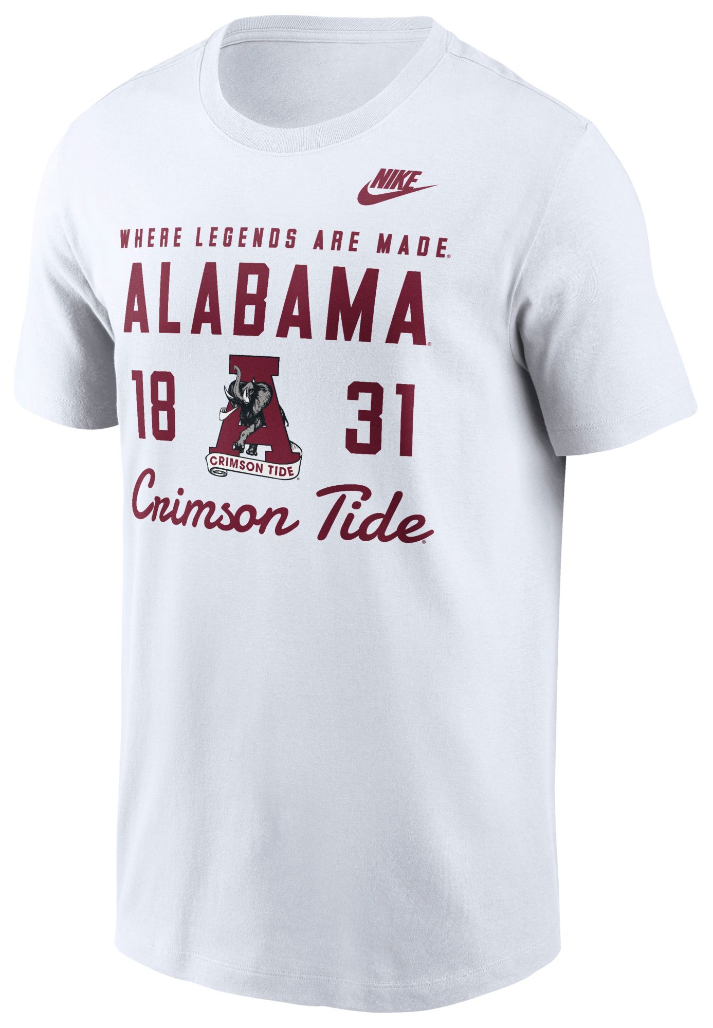 Nike Men's Alabama Crimson Tide White Legacy Stacked T-Shirt