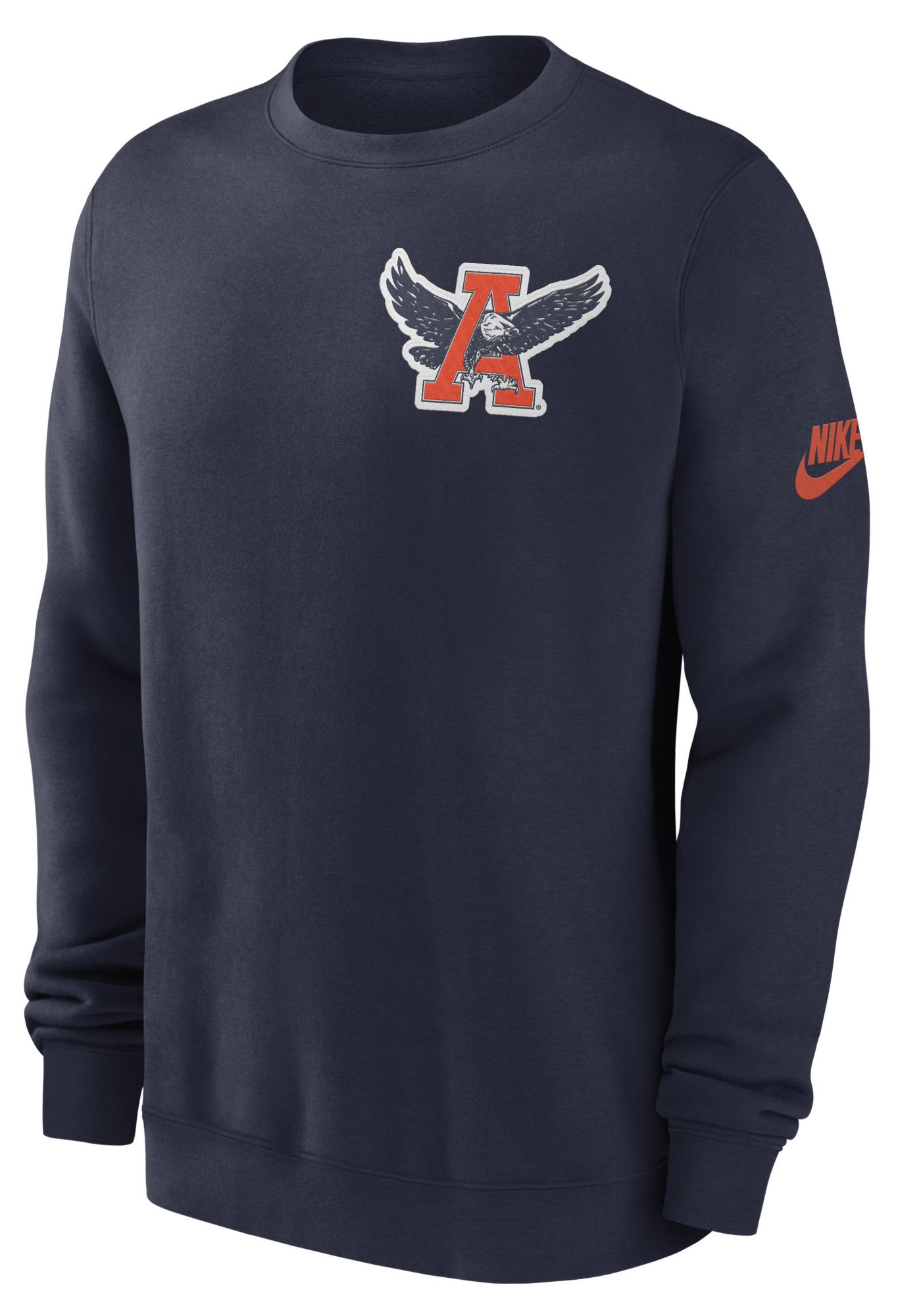 Nike Men's Auburn Tigers College Navy Club Legacy Twill Crewneck Sweatshirt