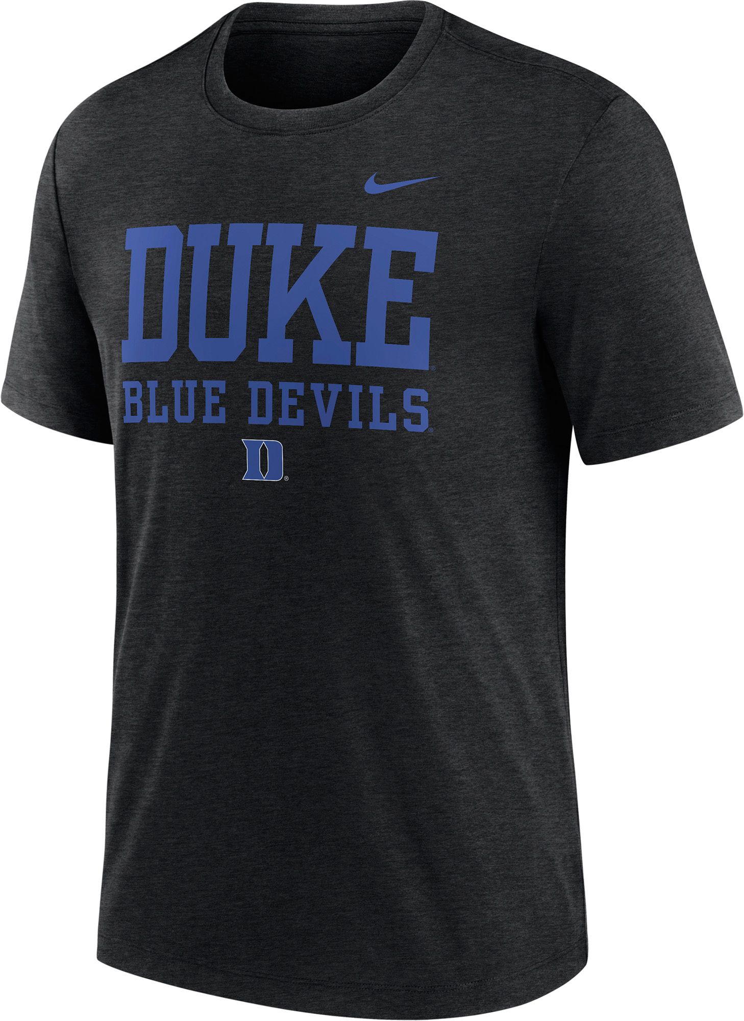 Nike Men's Duke Blue Devils Black Heather Triblend Stack T-Shirt