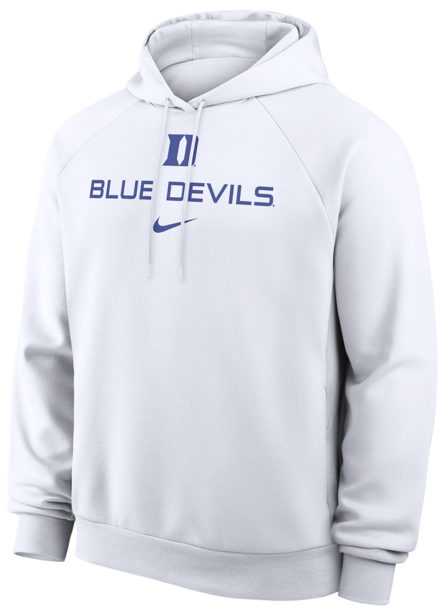 Nike Men's Duke Blue Devils White Dri-FIT Primary Fleece Hoodie, XXL