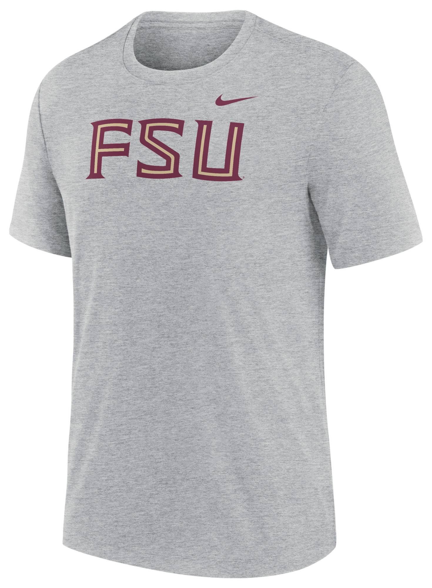Nike Men's Florida State Seminoles Dark Grey Heather Triblend Alternate Logo T-Shirt