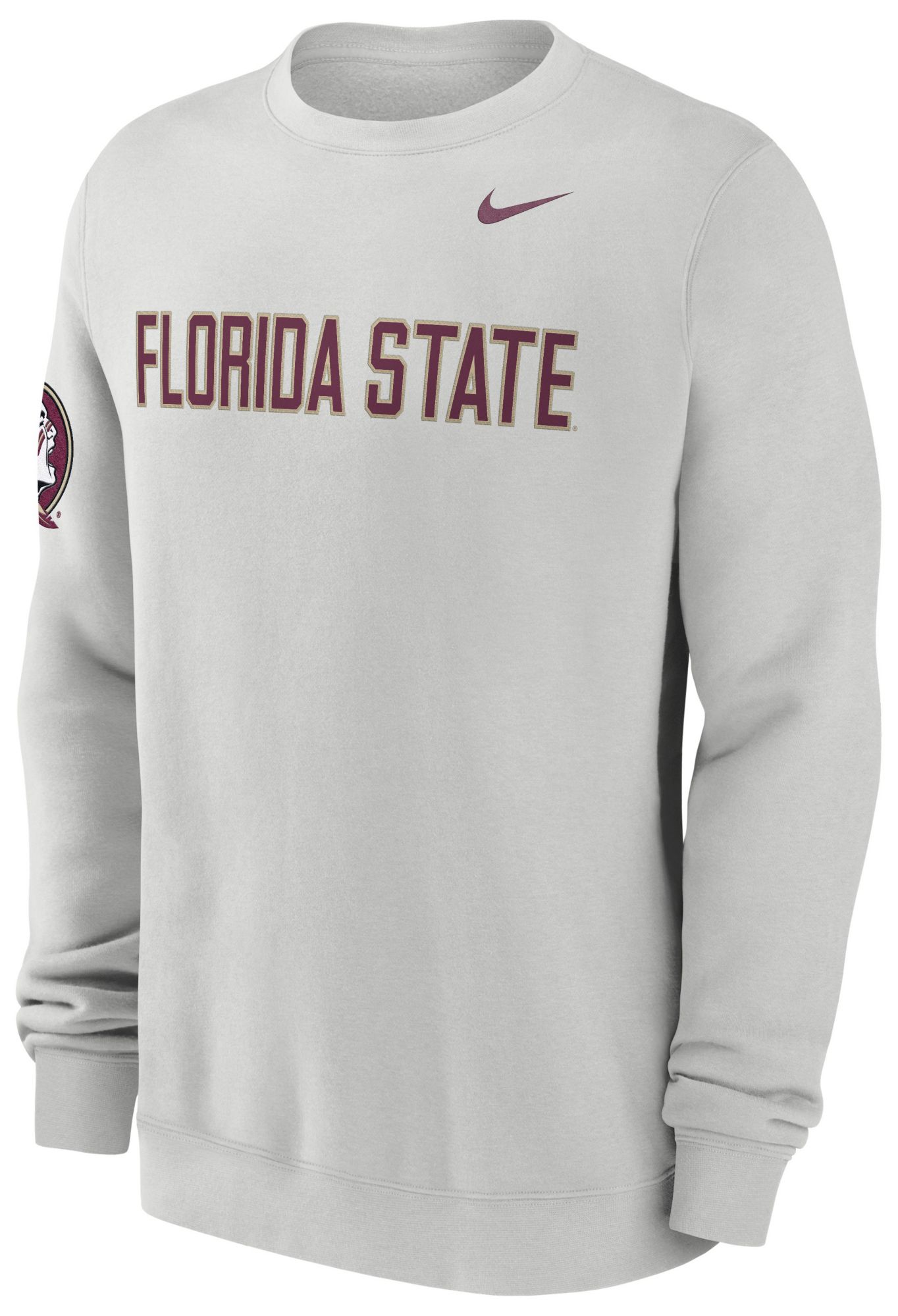 Nike Men's Florida State Seminoles Photon Dust Club Crewneck Sweatshirt
