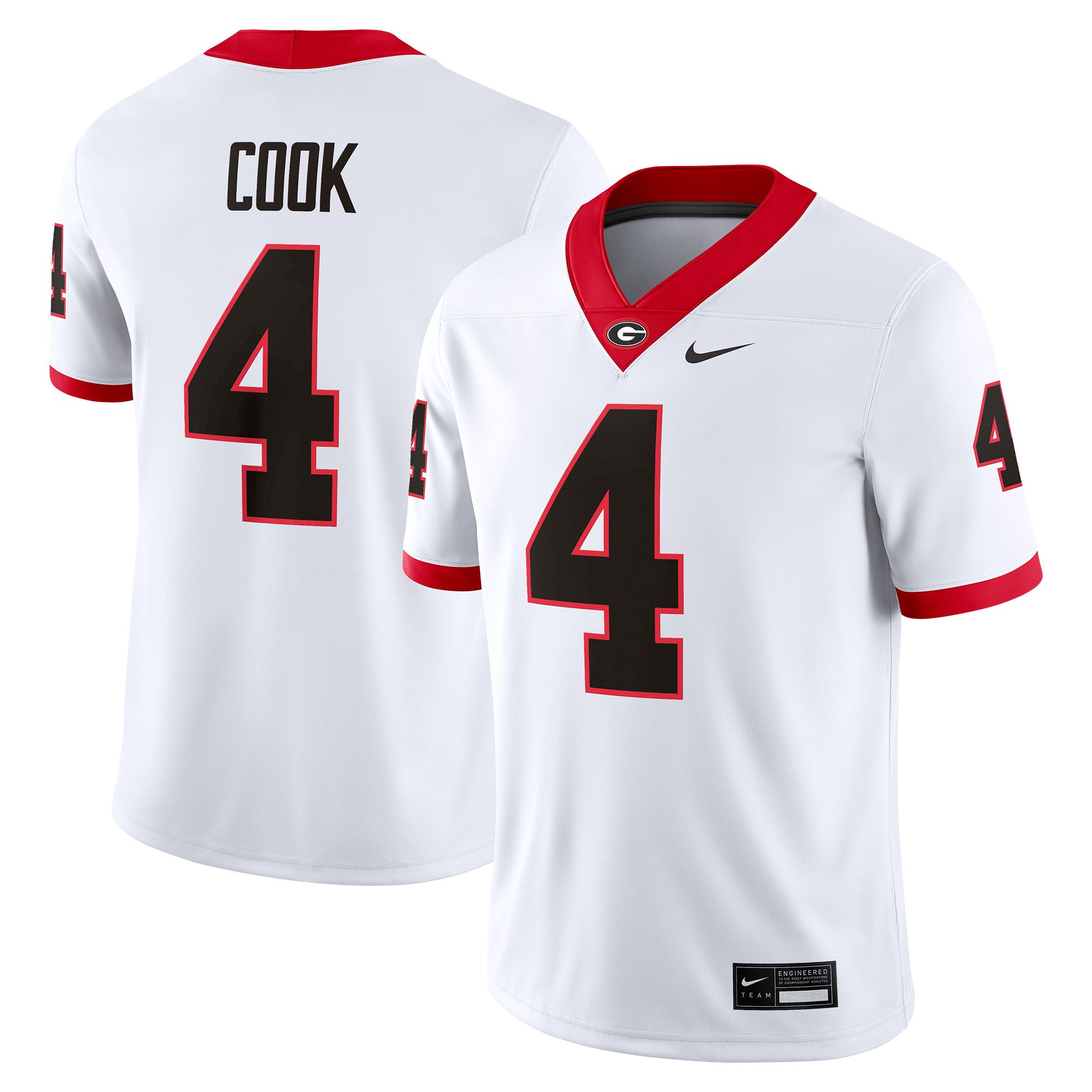 Nike Men's Georgia Bulldogs James Cook #4 White Jersey