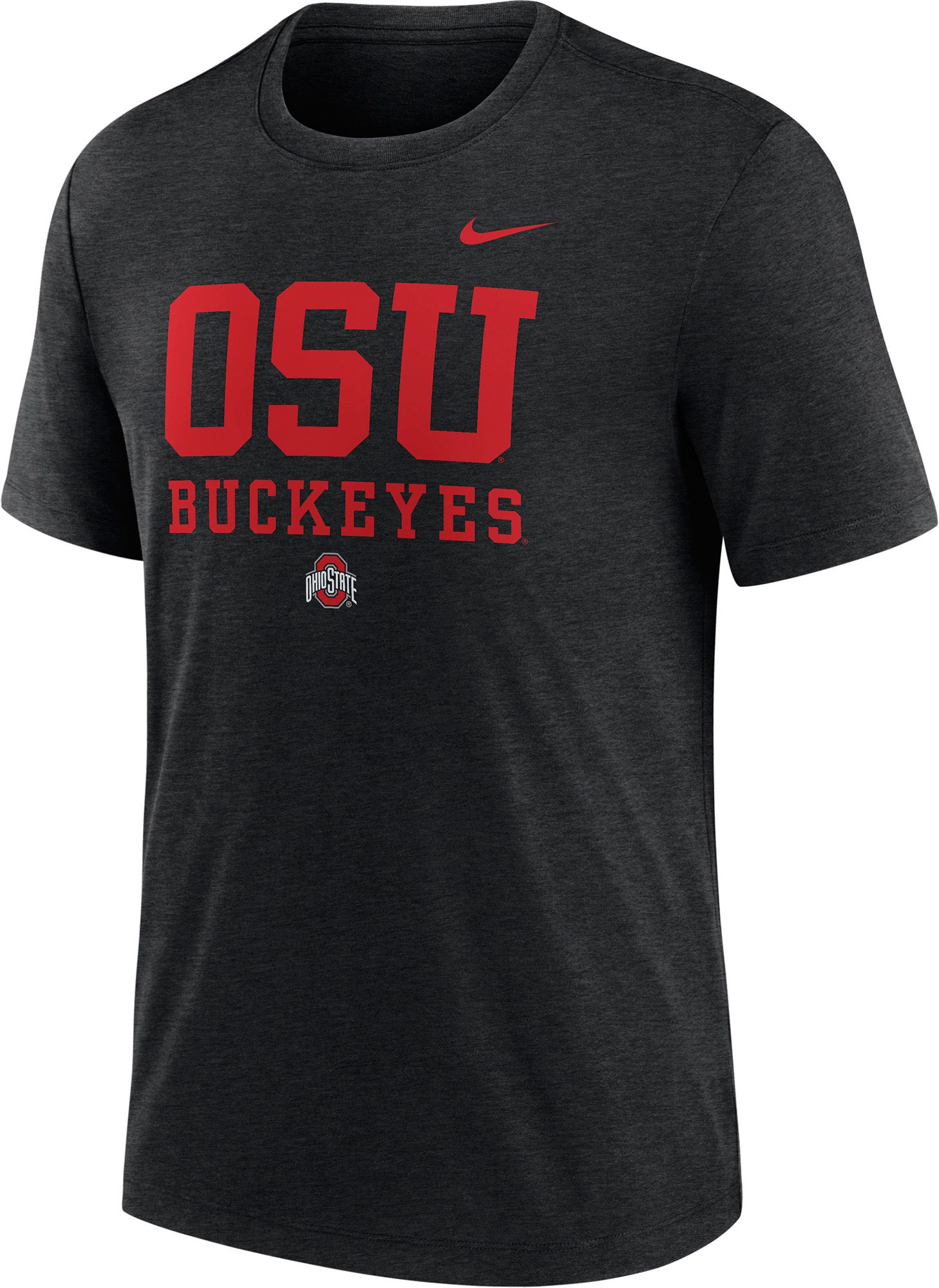 Nike Men's Ohio State Buckeyes Black Heather T-Shirt, Small, Gray