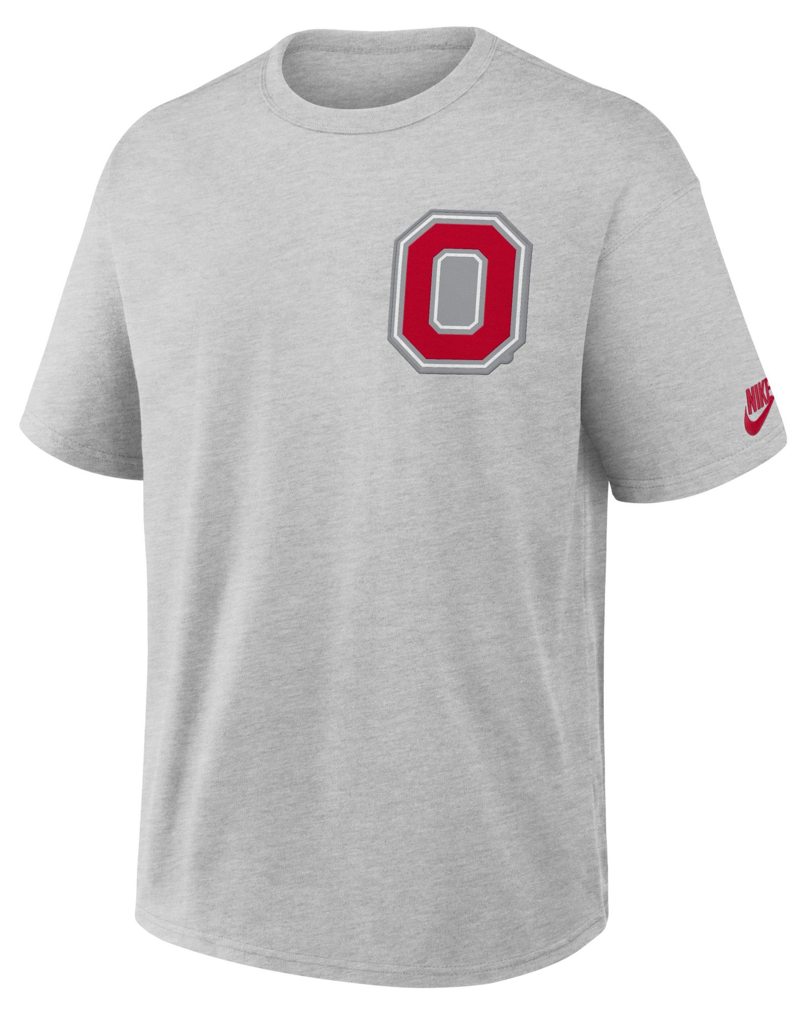 Nike Men's Ohio State Buckeyes Grey Heather Set On Max90 Legacy T-Shirt