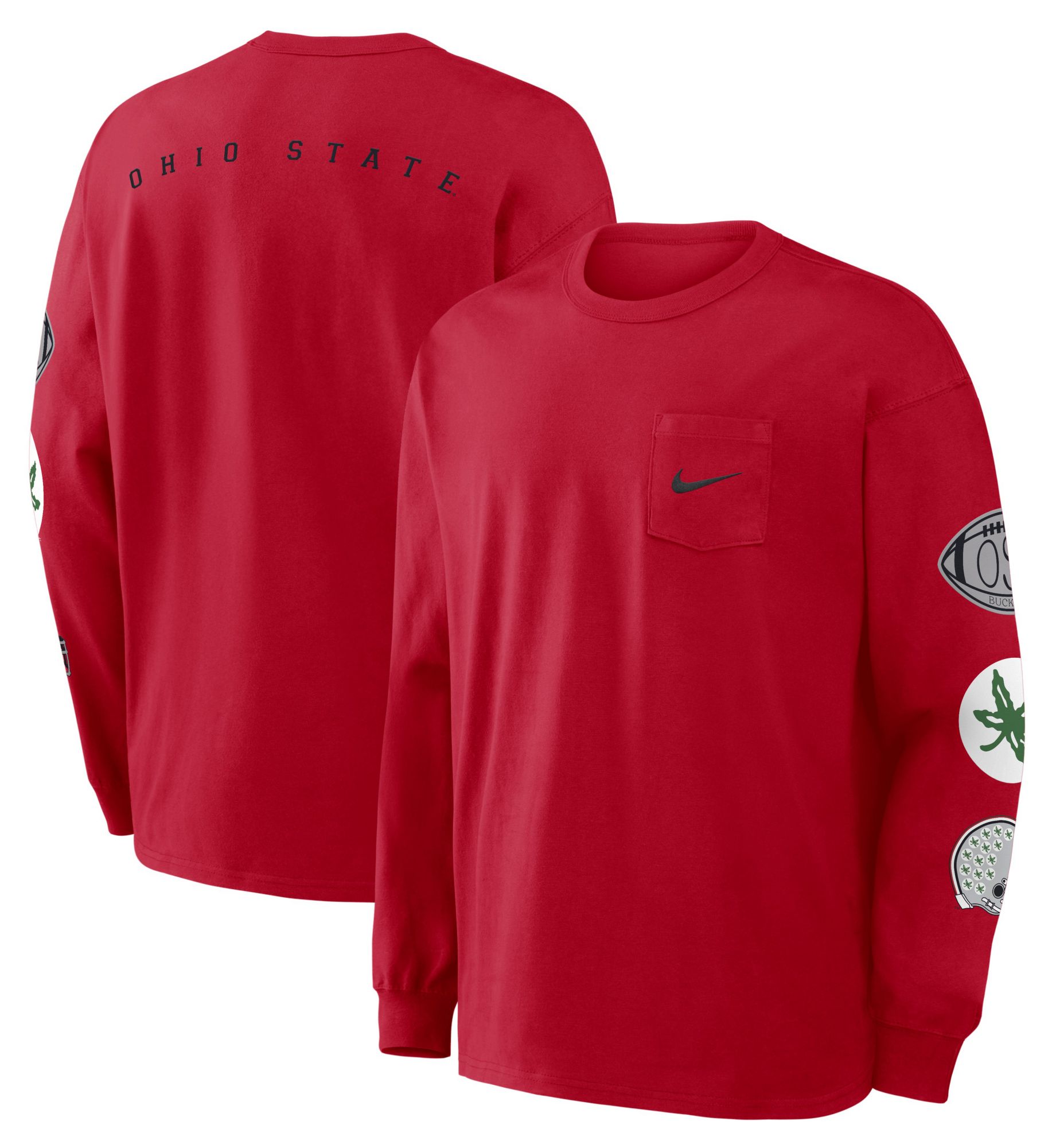 Nike Men's Ohio State Buckeyes University Red Pocket Long Sleeve Shirt