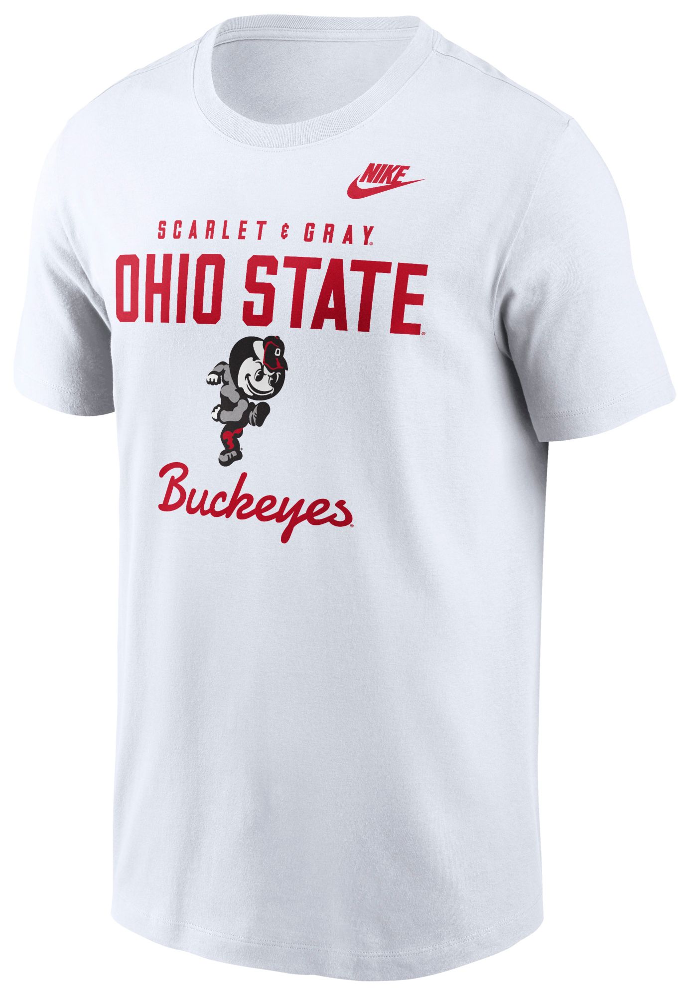 Nike Men's Ohio State Buckeyes White Legacy Stacked T-Shirt