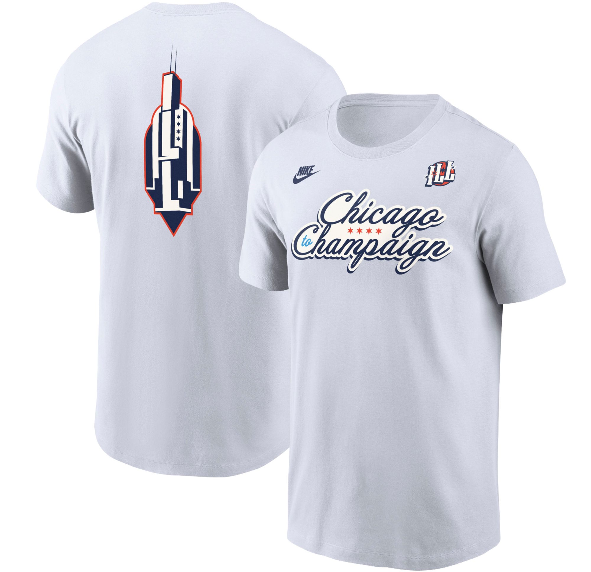 Nike Men's Illinois Fighting Illini White Chicago To Champaign T-Shirt