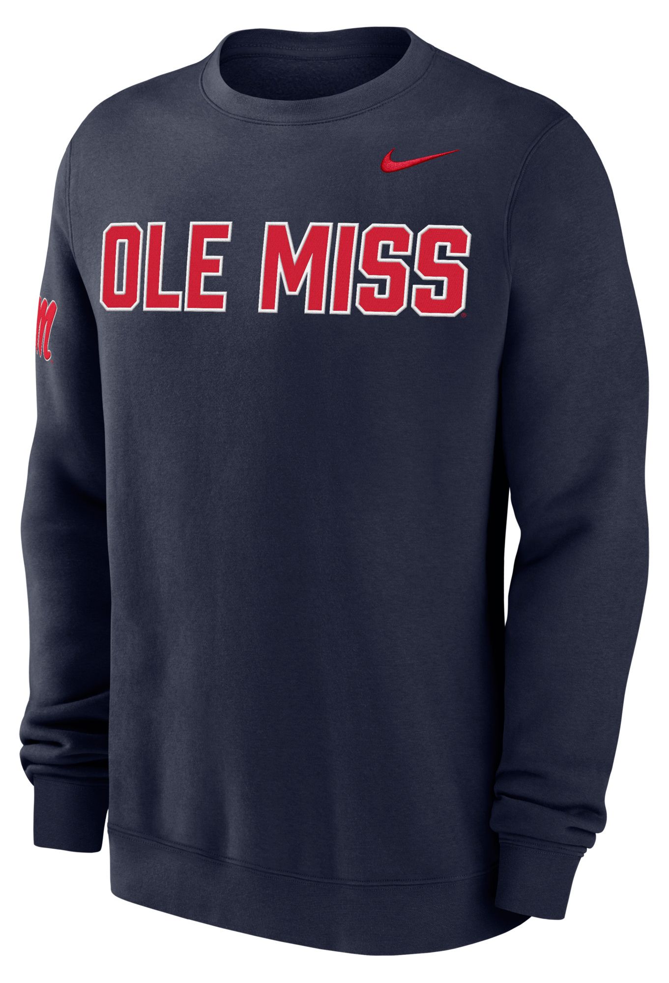 Nike Men's Ole Miss Rebels Navy Club Crewneck Sweatshirt