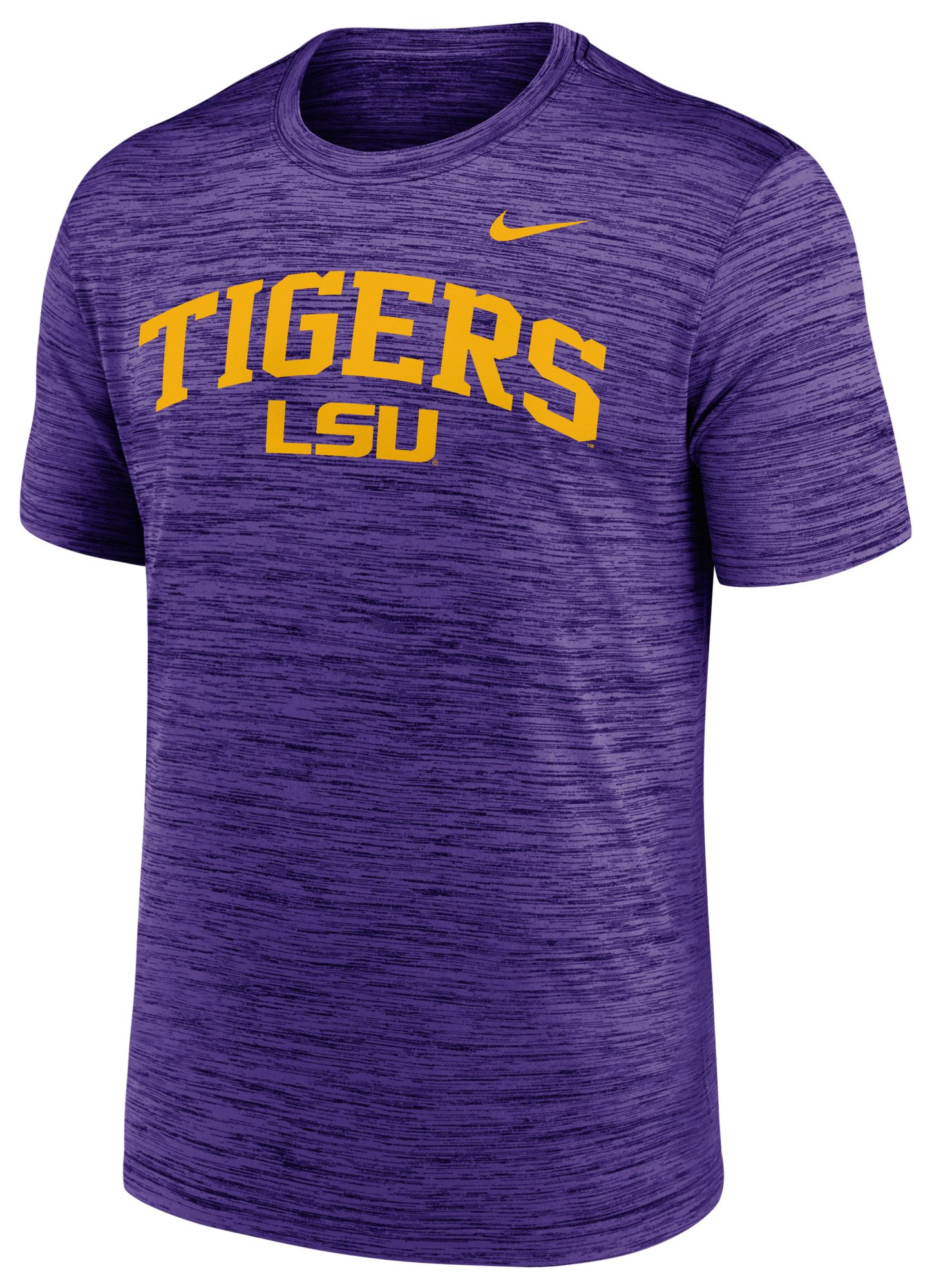 Nike Men's LSU Tigers Court Purple Velocity Arch Logo T-Shirt