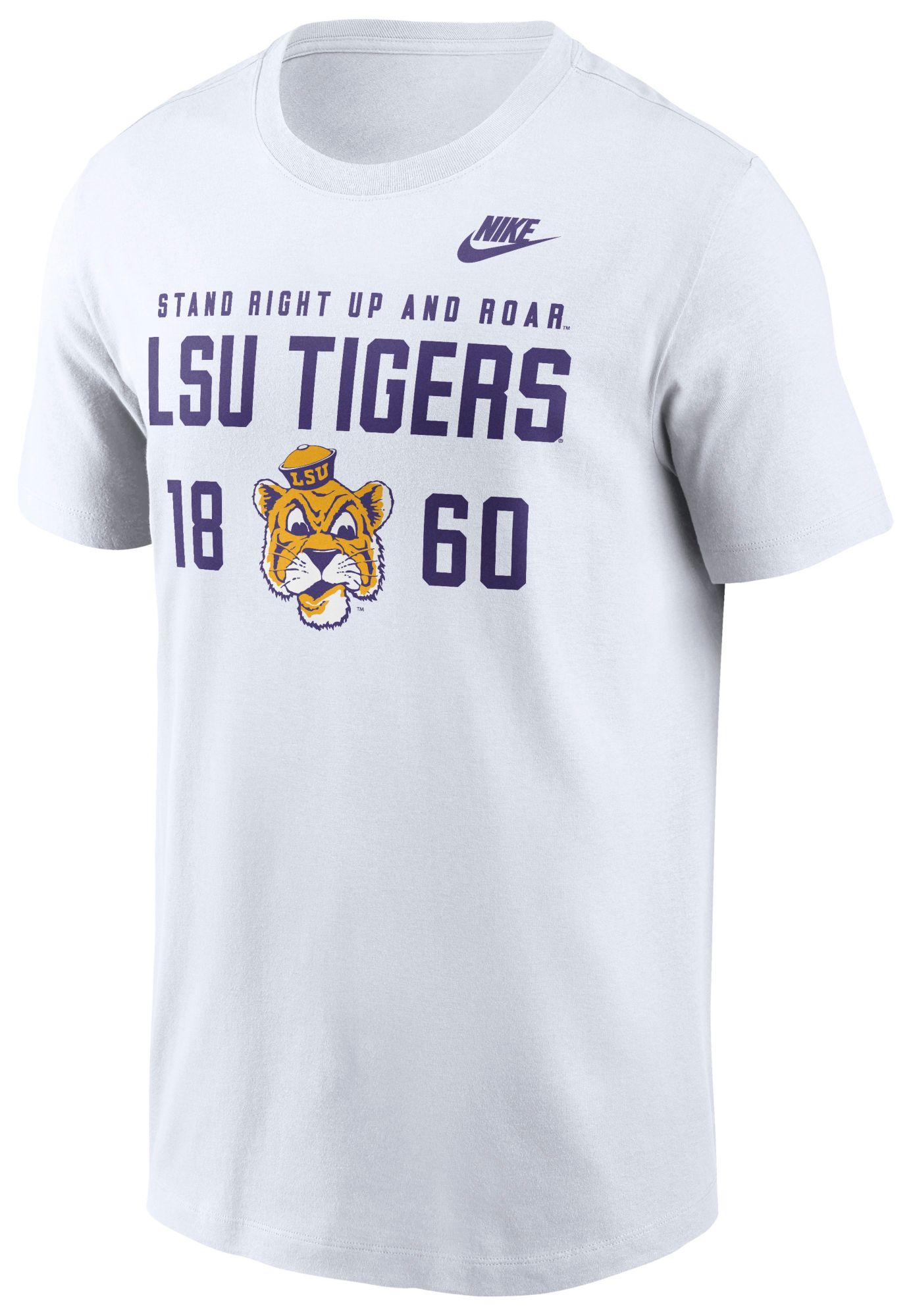 Nike Men's LSU Tigers White Legacy Stacked T-Shirt