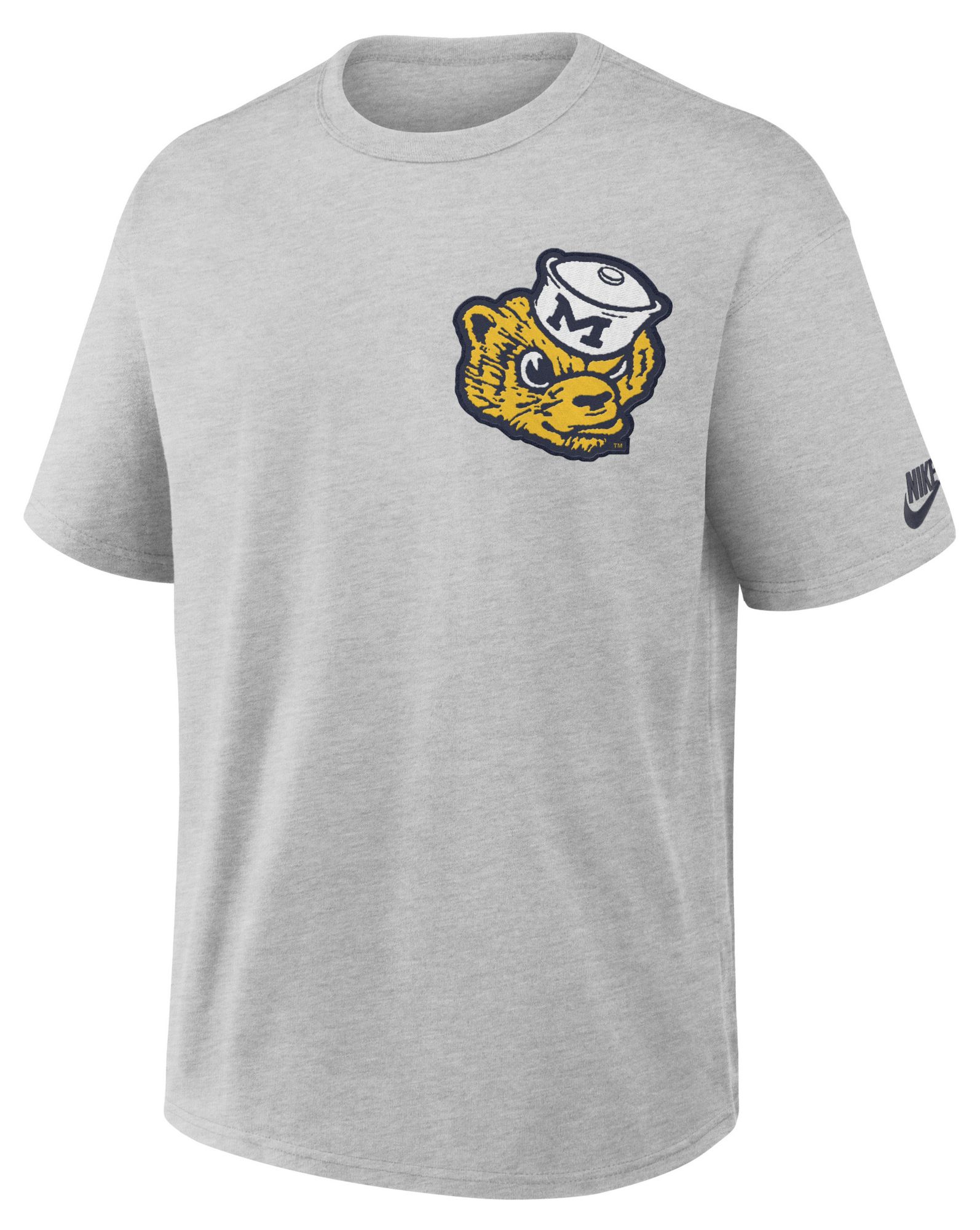 Nike Men's Michigan Wolverines Grey Heather Set On Max90 Legacy T-Shirt