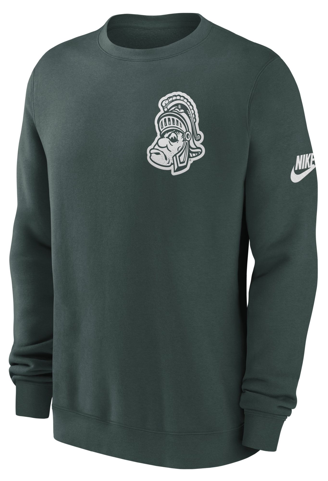 Nike Men's Michigan State Spartans Pro Green Club Legacy Twill Crewneck Sweatshirt