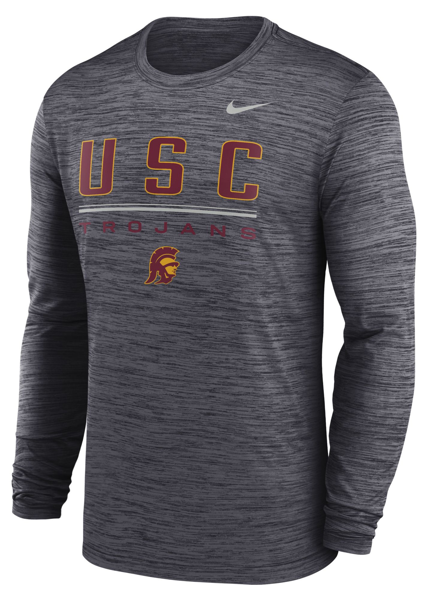 Nike Men's USC Trojans Black Dri-FIT Velocity Long Sleeve Shirt