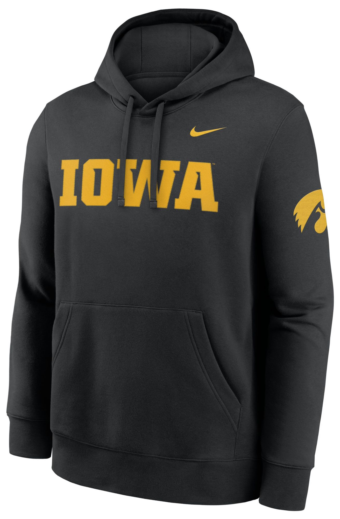 Nike Men's Iowa Hawkeyes Black Club Fleece Hoodie