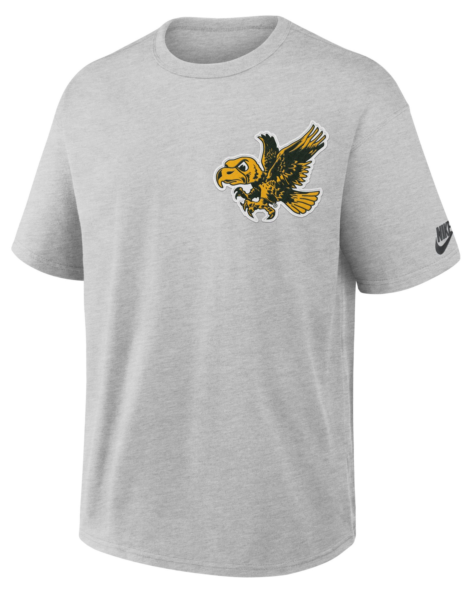 Nike Men's Iowa Hawkeyes Grey Heather Set On Max90 Legacy T-Shirt, Small, Gray