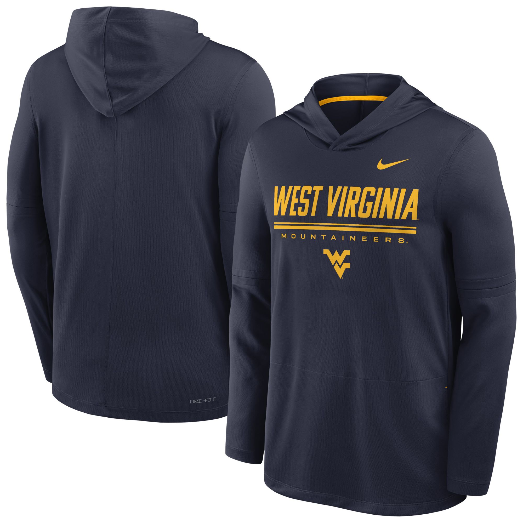 Nike Men's West Virginia Mountaineers Dri-Fit Lightweight Hoodie