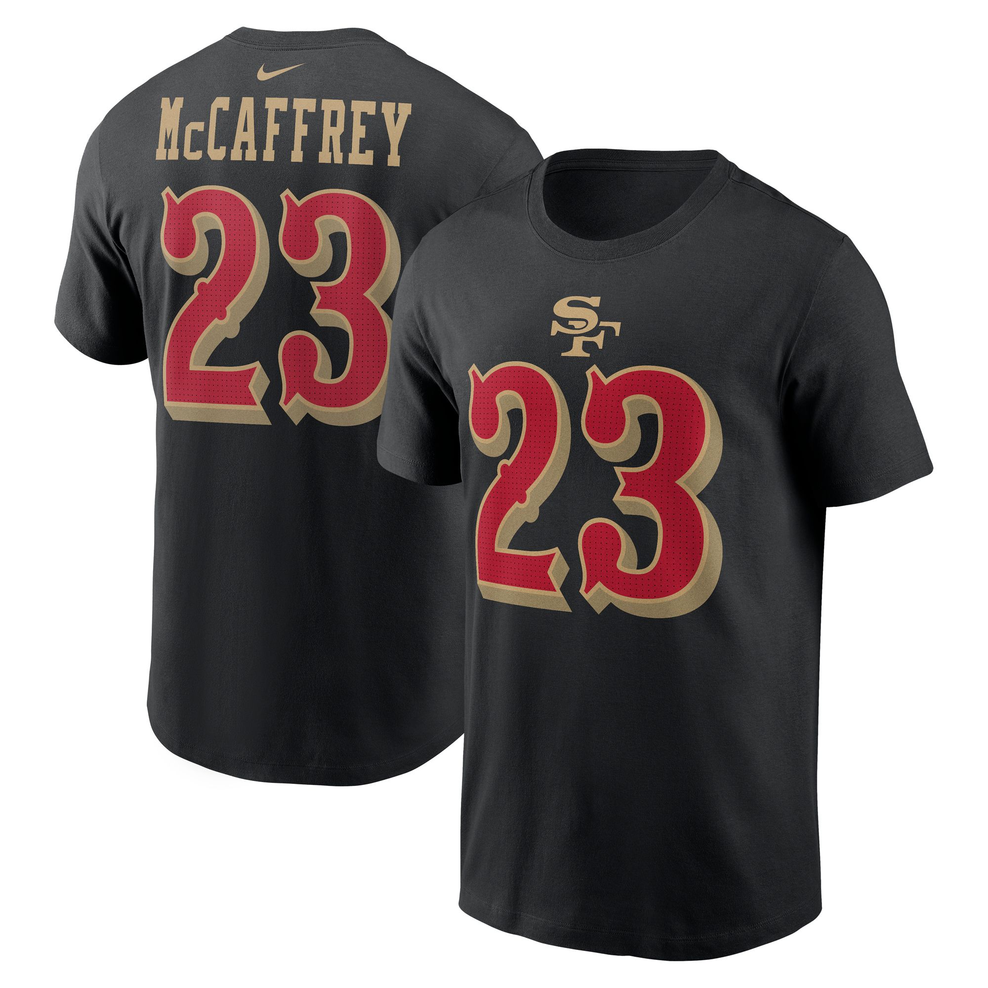 Nike Men's San Francisco 49ers Christian McCaffrey #23 Black T-Shirt