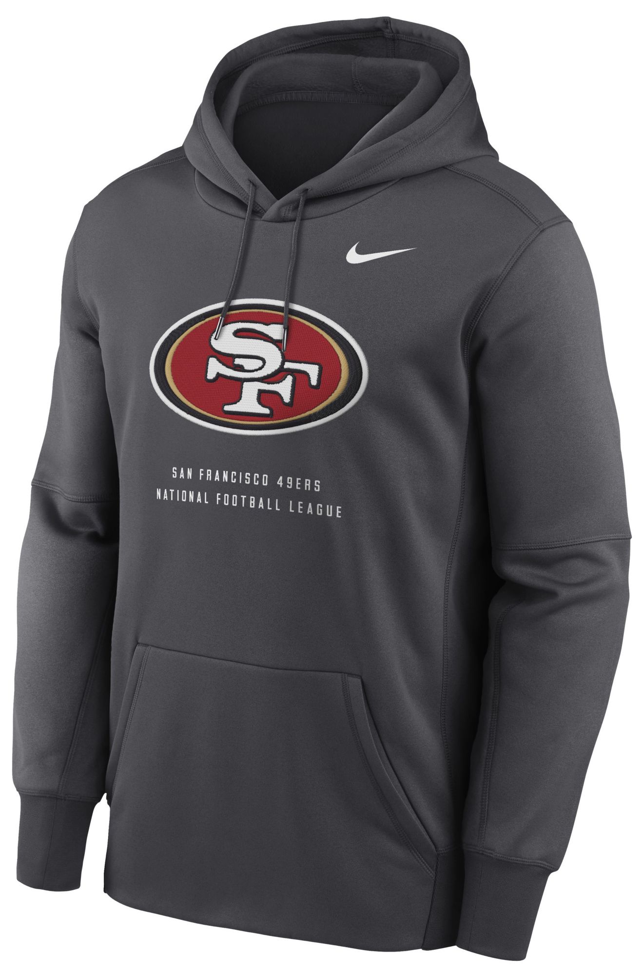 Nike Men's San Francisco 49ers Anthracite Therma Fleece Hoodie