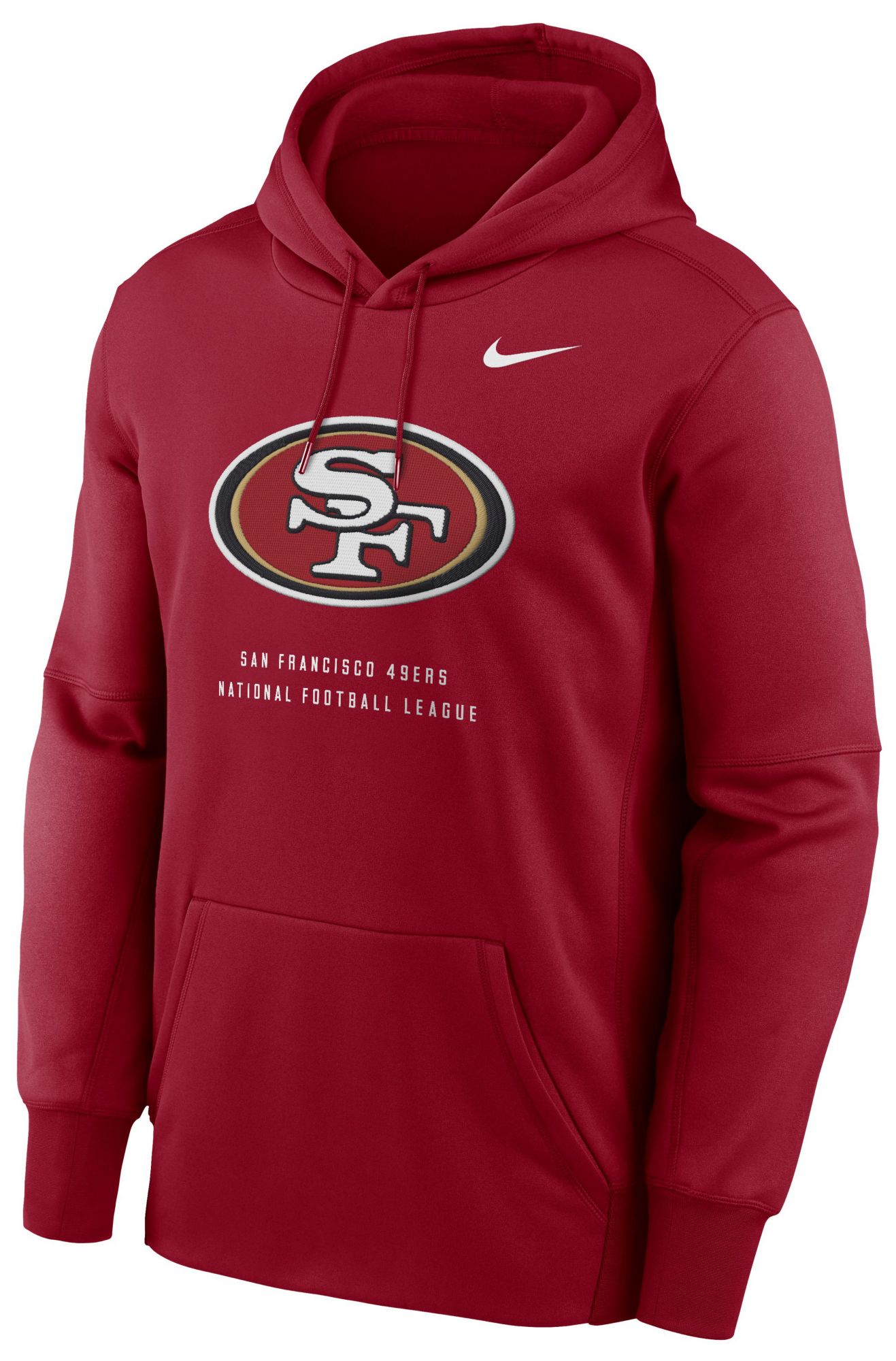 Nike Men's San Francisco 49ers Gym Red Therma Fleece Hoodie