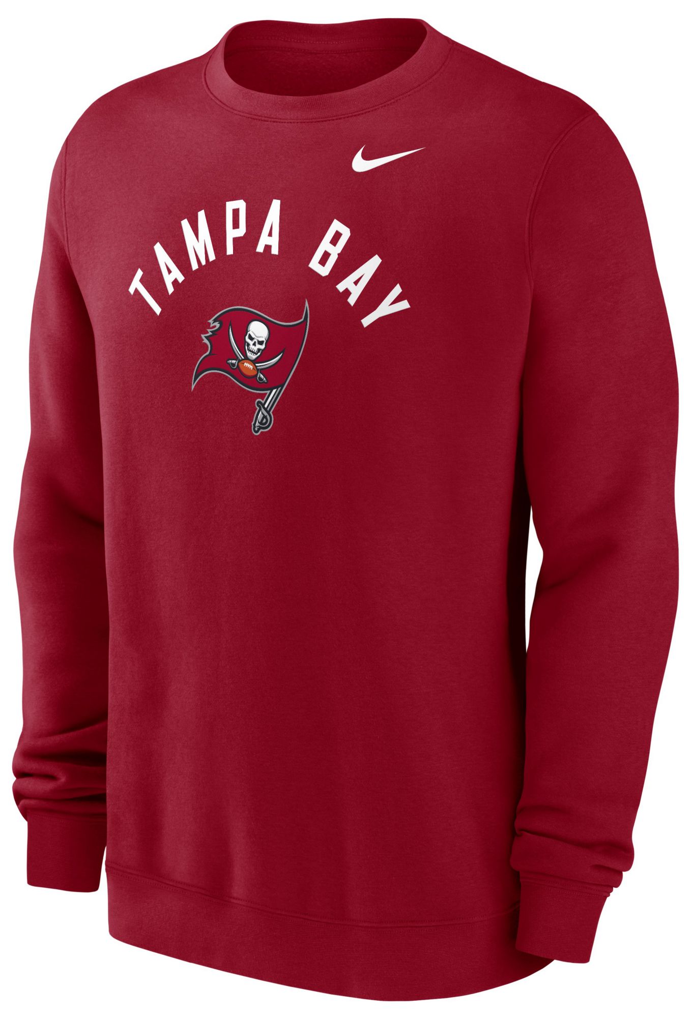 Nike Men's Tampa Bay Buccaneers Gym Red Club Fleece Arch Crewneck Sweatshirt