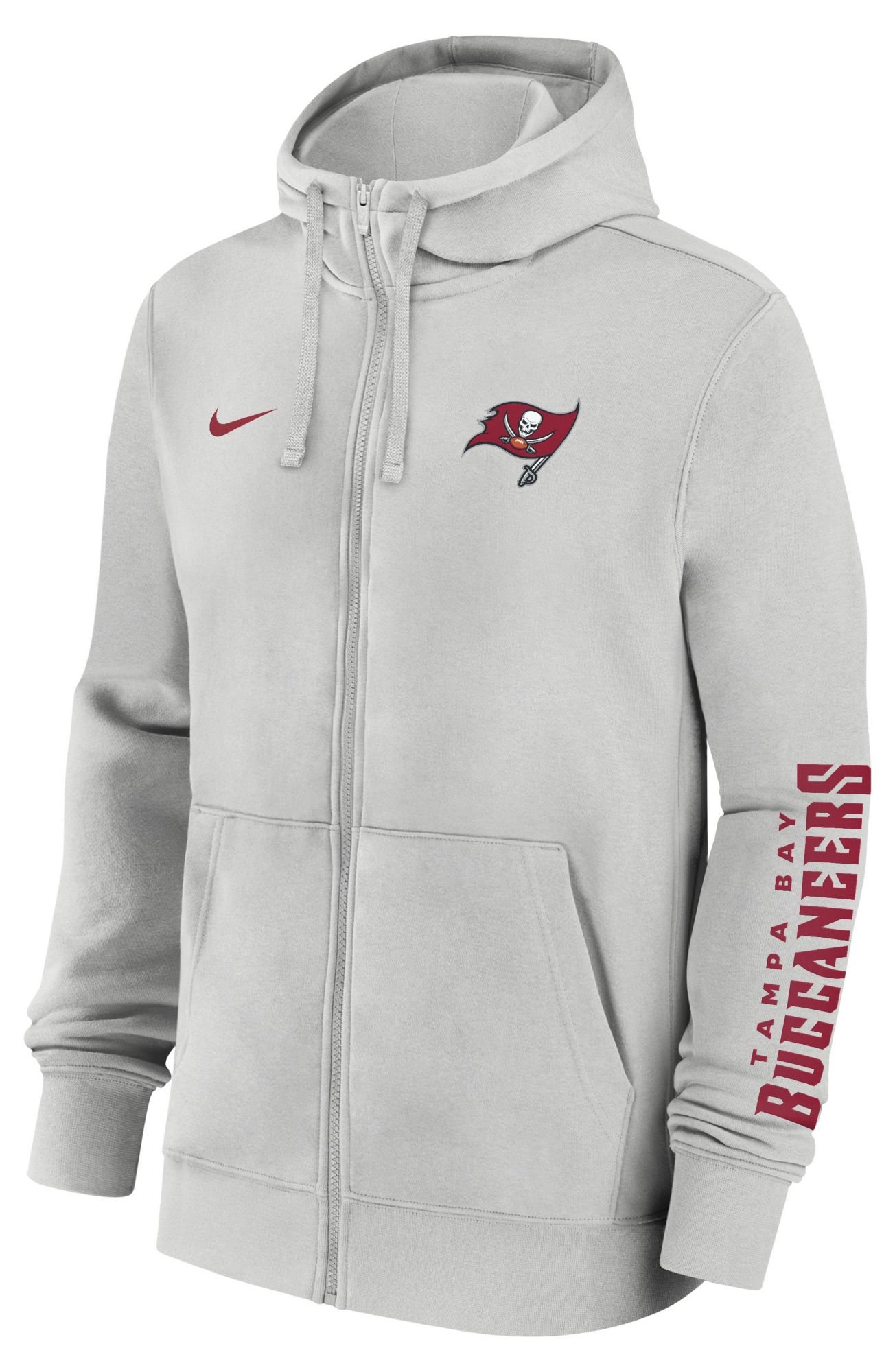 Nike Men's Tampa Bay Buccaneers Photon Dust Club Fleece Full Zip Hoodie