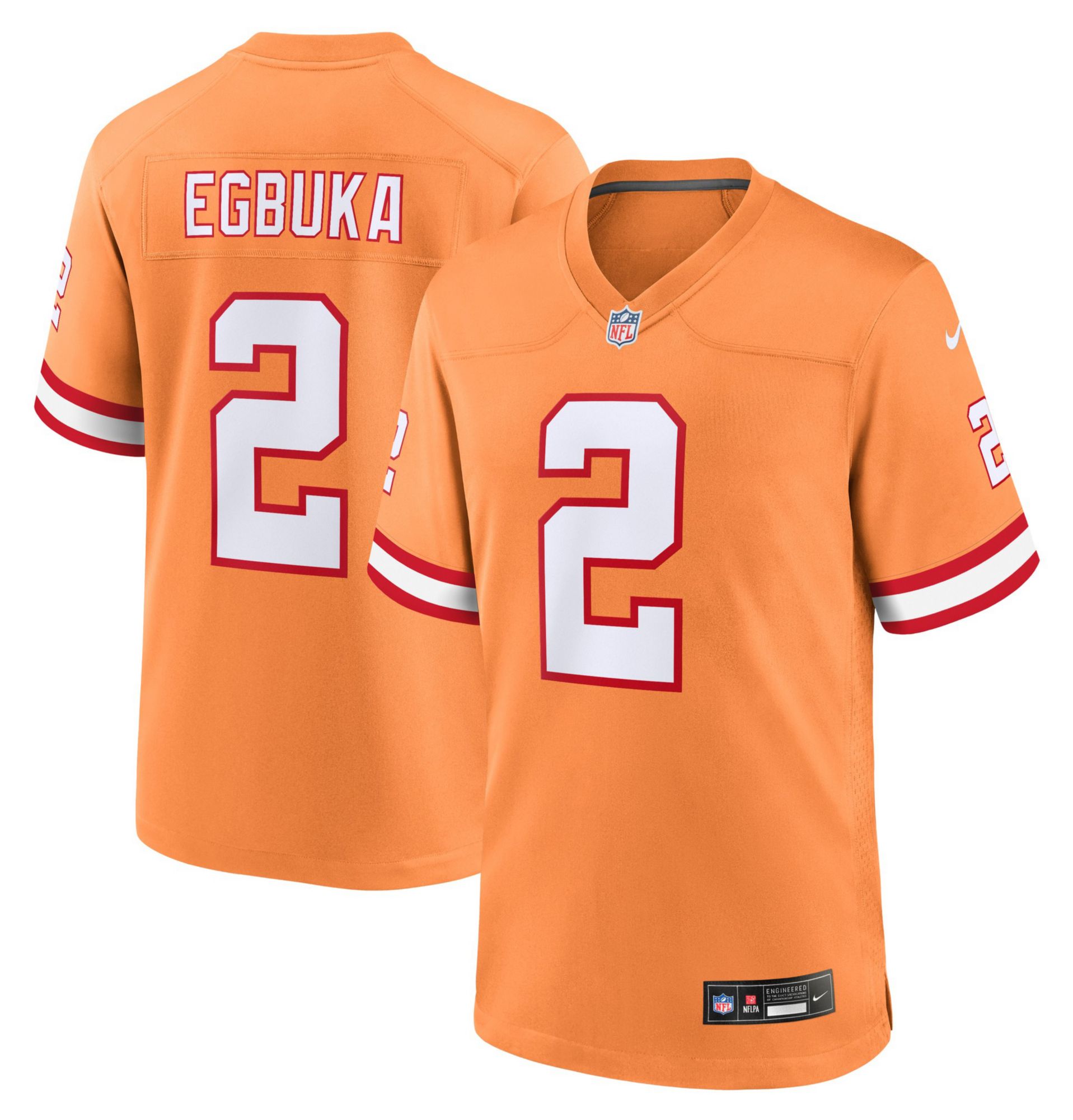 Nike Men's Tampa Bay Buccaneers Emeka Egbuka #2 Orange Alternate Game Jersey