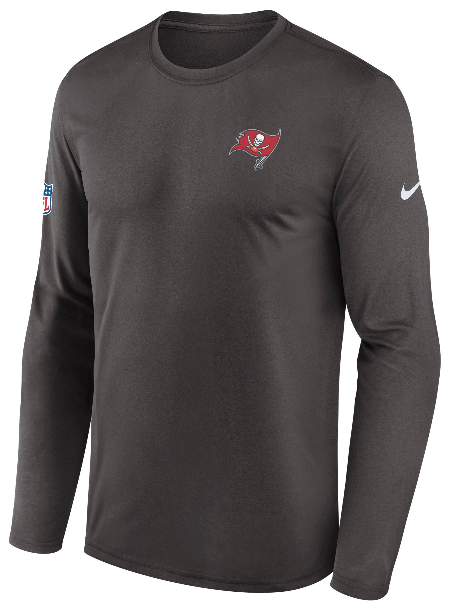 Nike Men's Tampa Bay Buccaneers Deep Pewter Small Logo Legend Long Sleeve Shirt