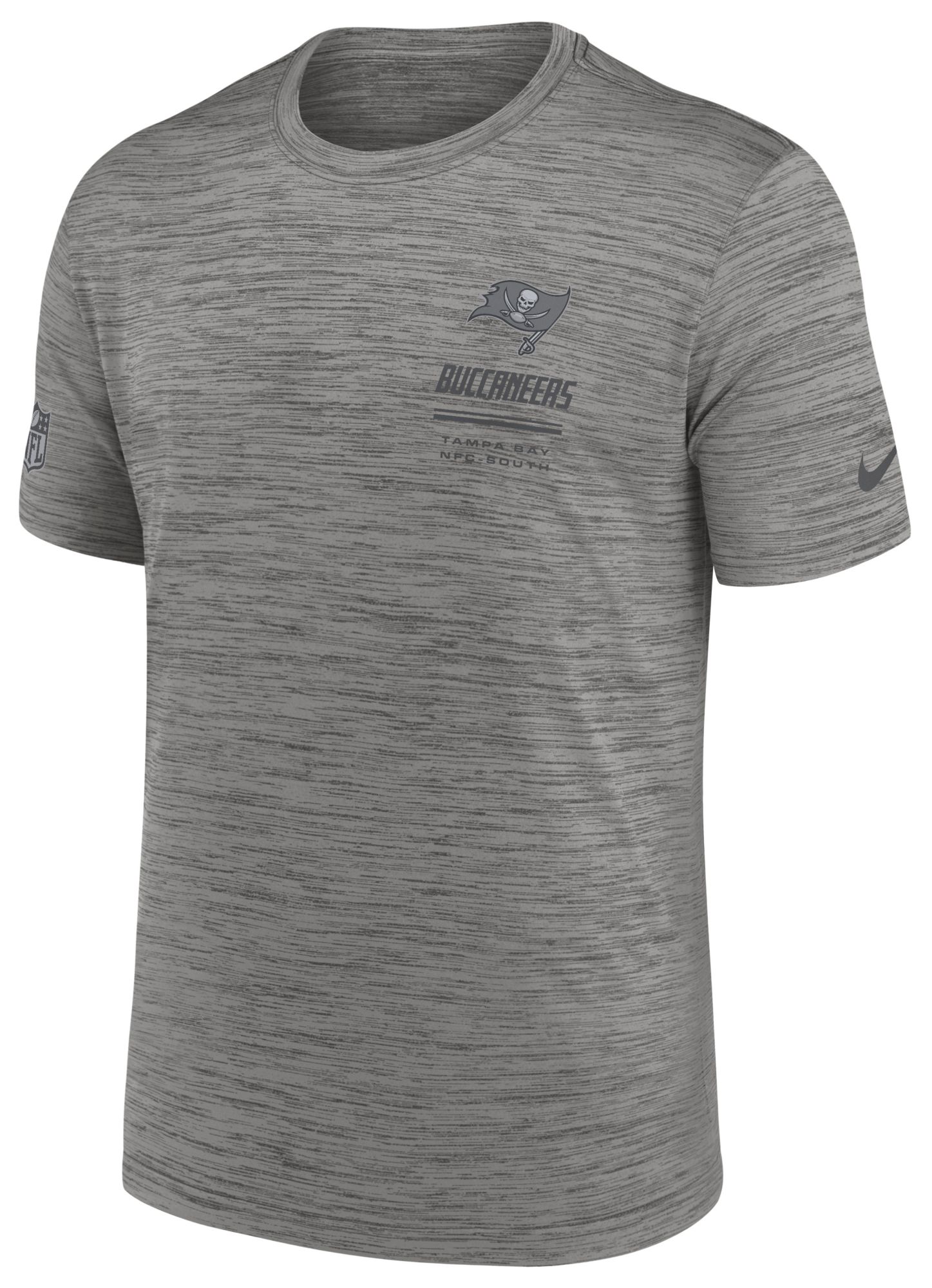 Nike Men's Tampa Bay Buccaneers Dark Grey Heather Sideline Legend Velocity T-Shirt