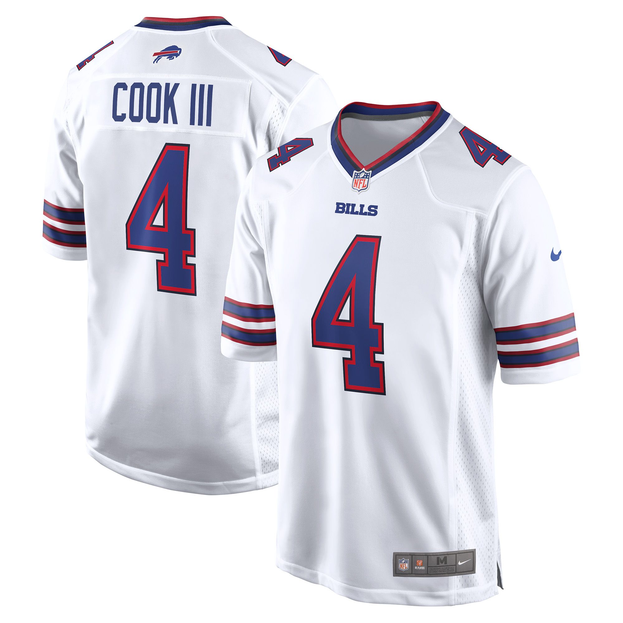Nike Men's Buffalo Bills White James Cook #4 Limited Jersey